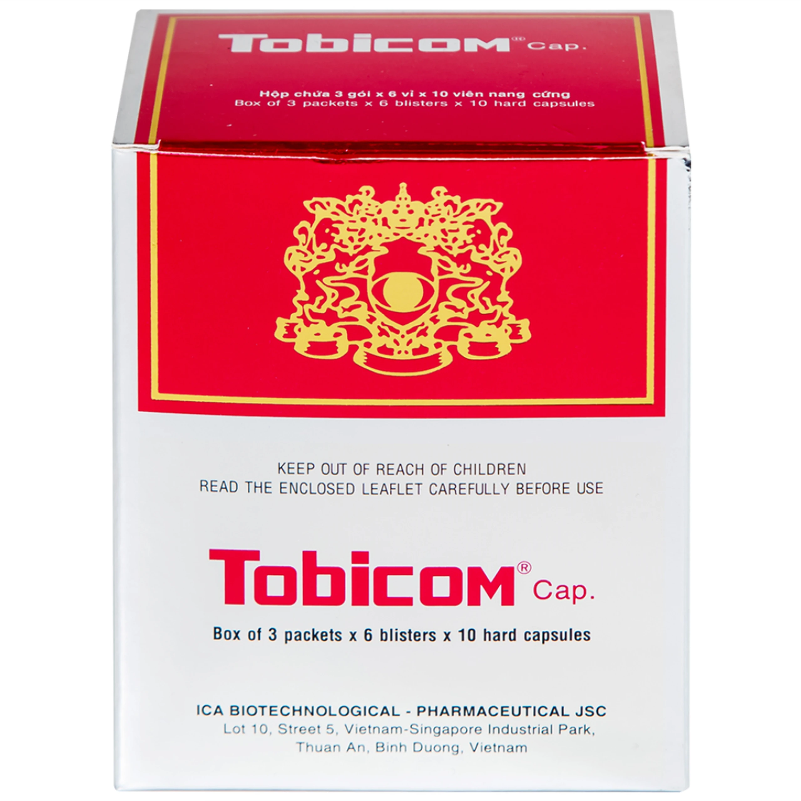 Thuốc Tobicom ICA hỗ trợ điều trị mỏi mắt, đau nhức mắt (3 gói x 6 vỉ x 10 viên)