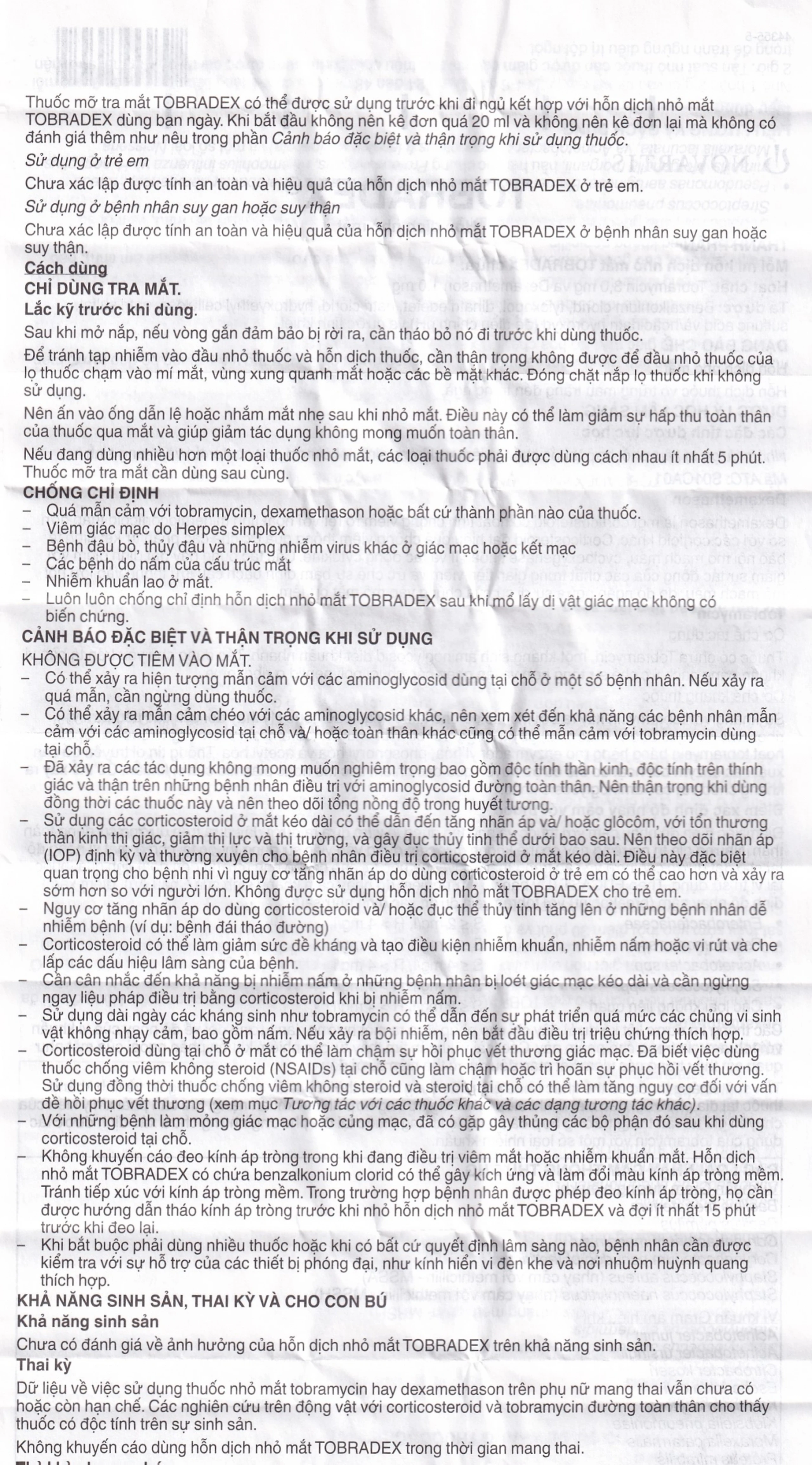 Hỗn dịch nhỏ mắt Tobradex điều trị tình trạng viêm ở mắt (5ml)
