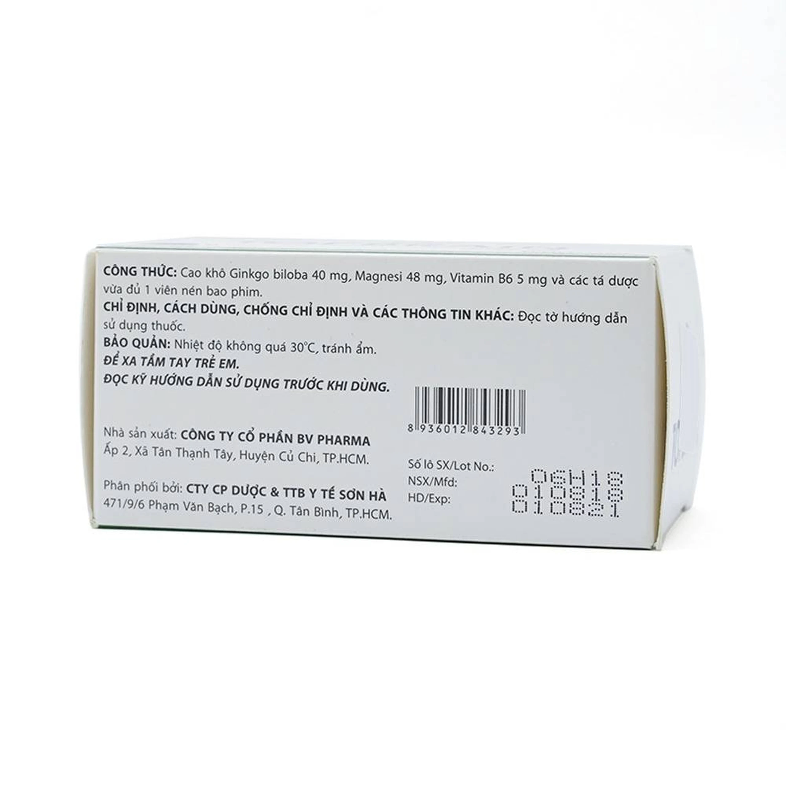 Thuốc Topbrain BV Pharma điều trị tăng tuần hoàn não, tăng cường trí nhớ (6 vỉ x 10 viên)