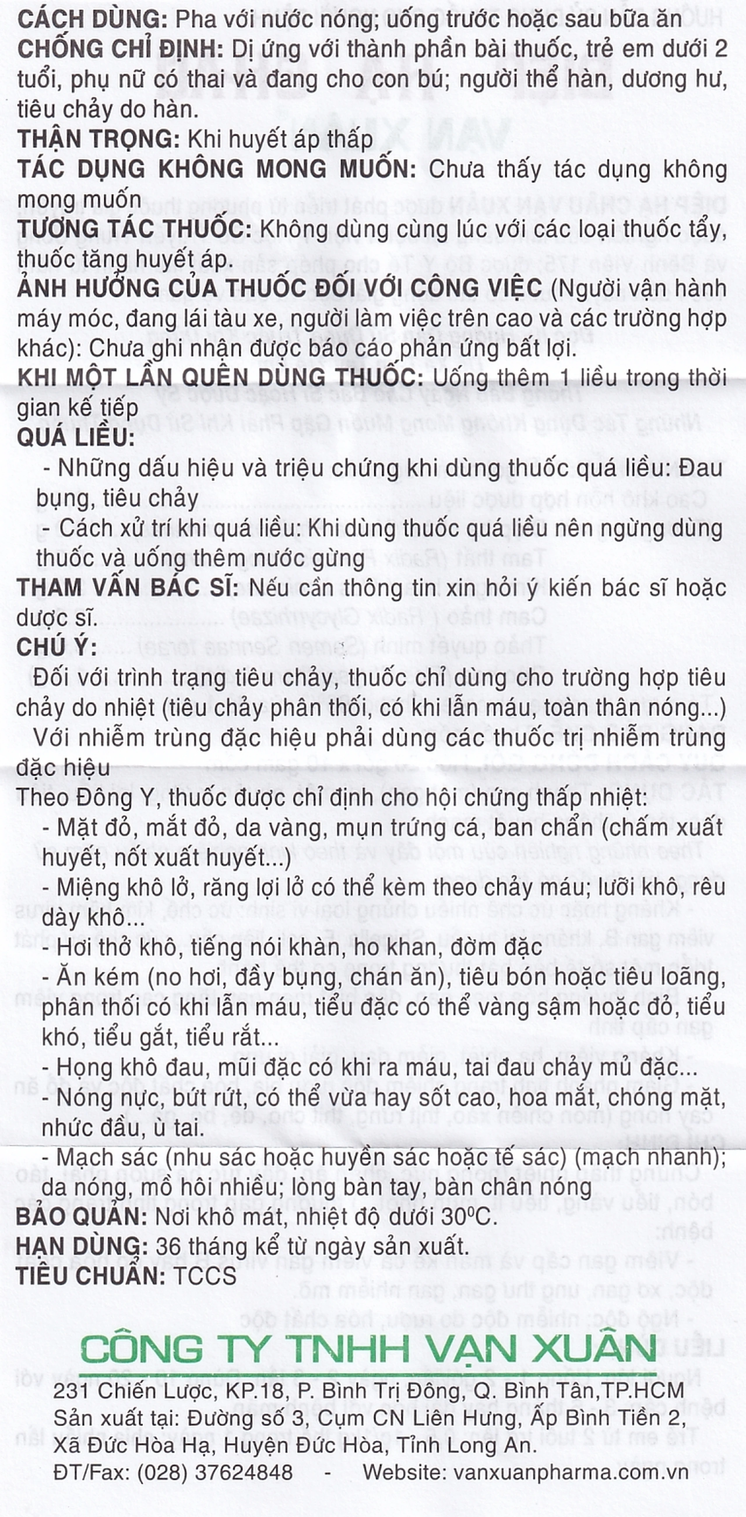 Thuốc cốm Diệp Hạ Châu Vạn Xuân mát gan, giải rượu, trừ mụn độc (20 gói)