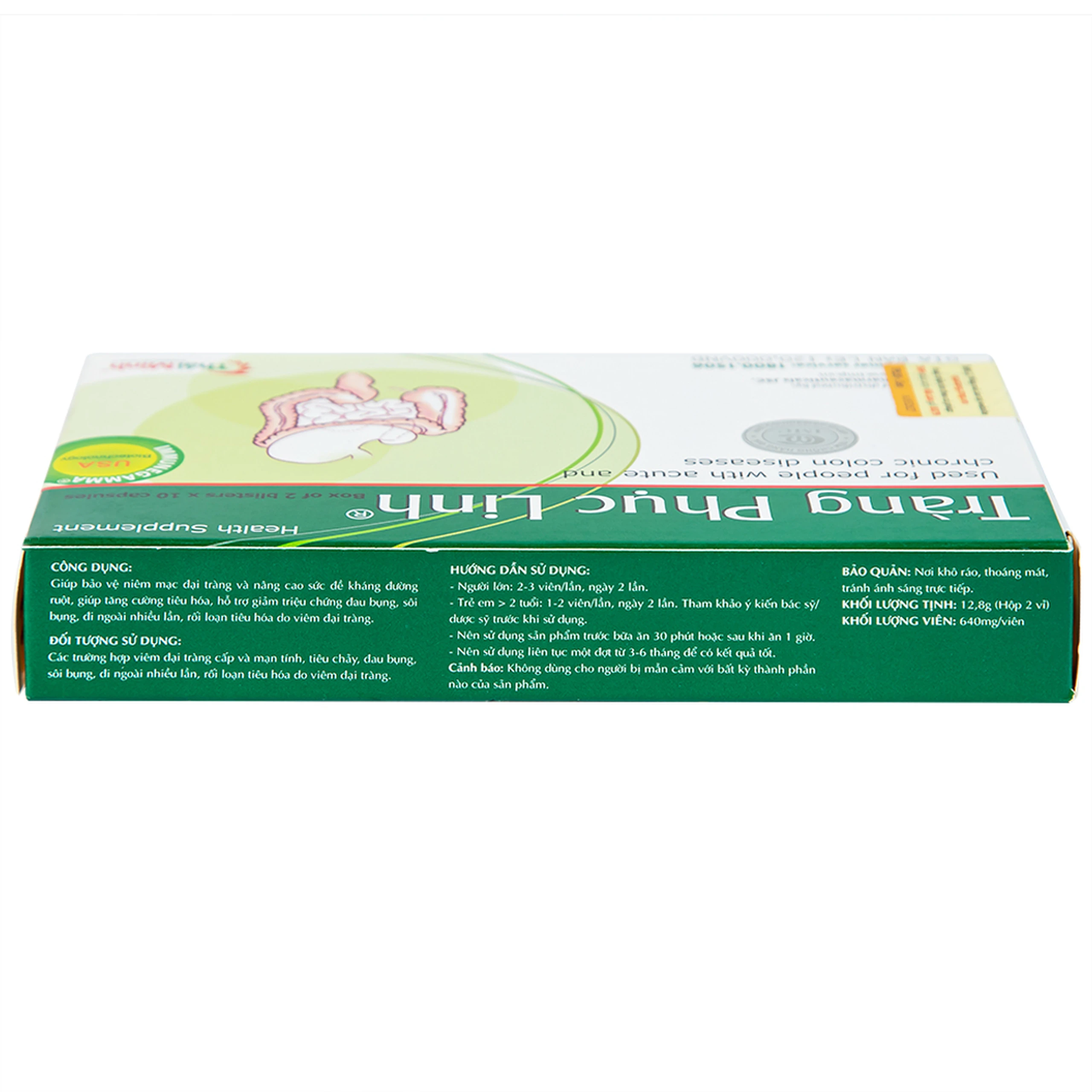 Viên hỗ trợ viêm đại tràng cấp và mãn tính Tràng Phục Linh (2 vỉ x 10 viên)