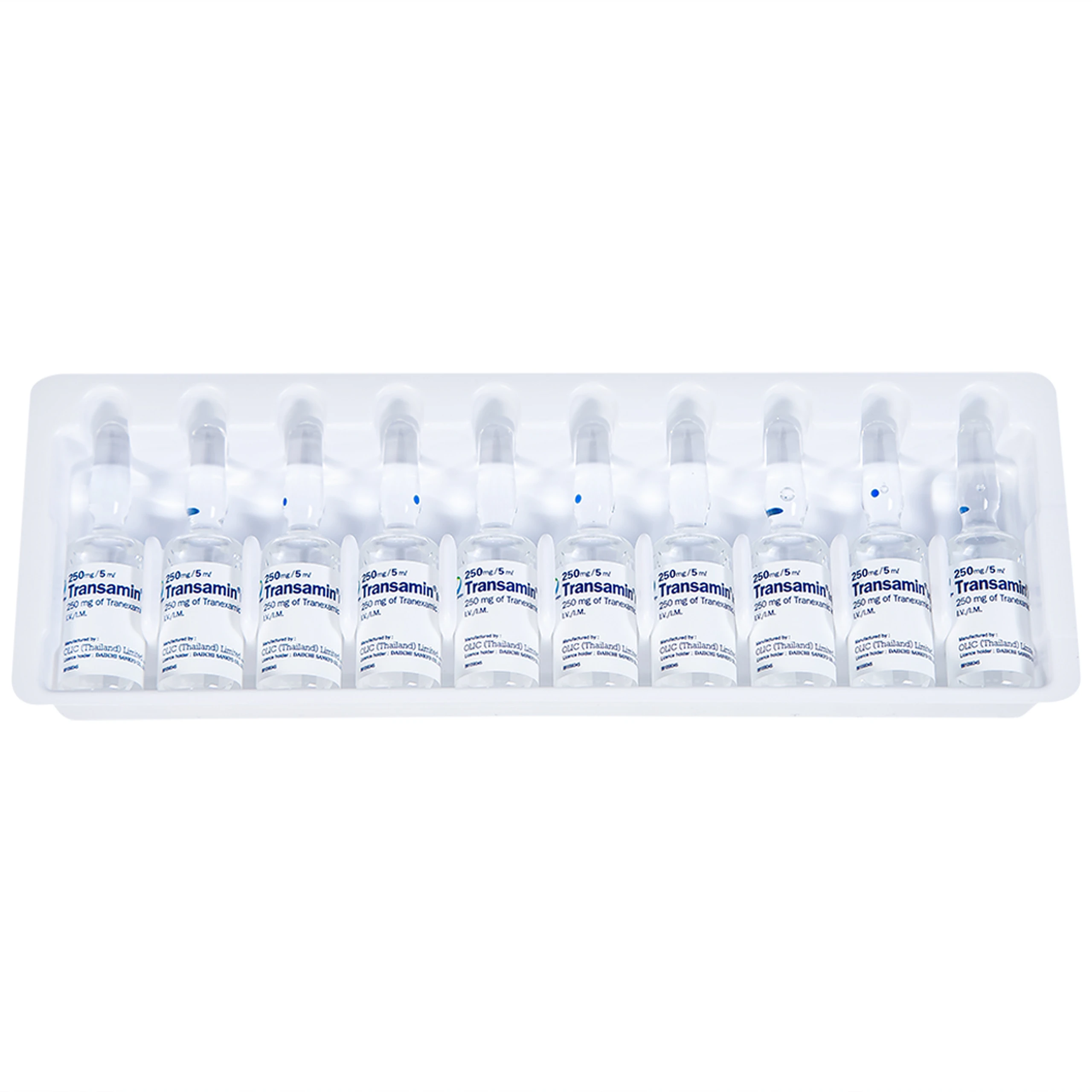 Thuốc tiêm Transamin Injection Daiichi điều trị bệnh bạch huyết, thiếu máu không tái tạo (1 vỉ x 10 ống x 5ml)