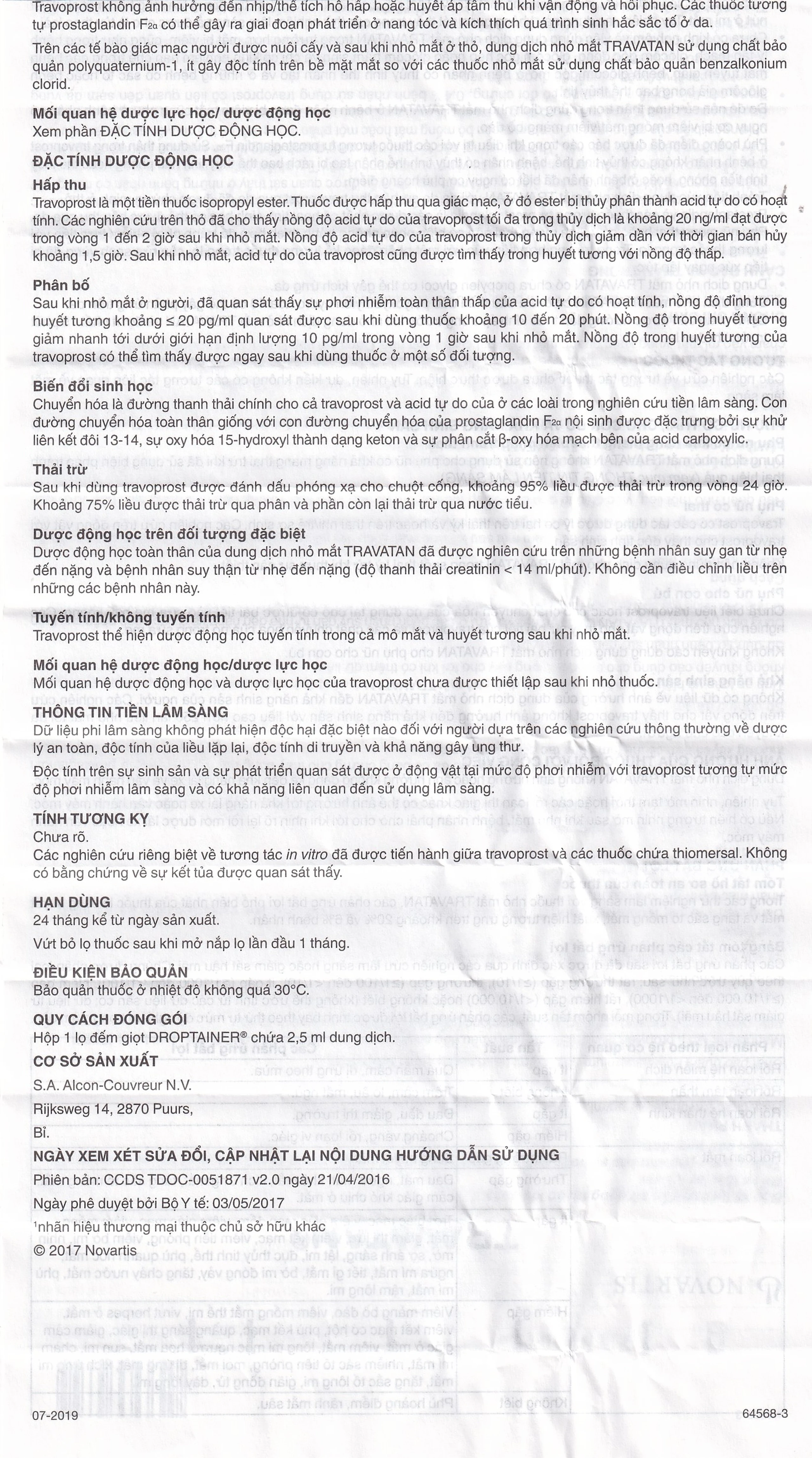 Thuốc nhỏ mắt Travatan Novartis làm giãn nhãn áp (2,5ml)