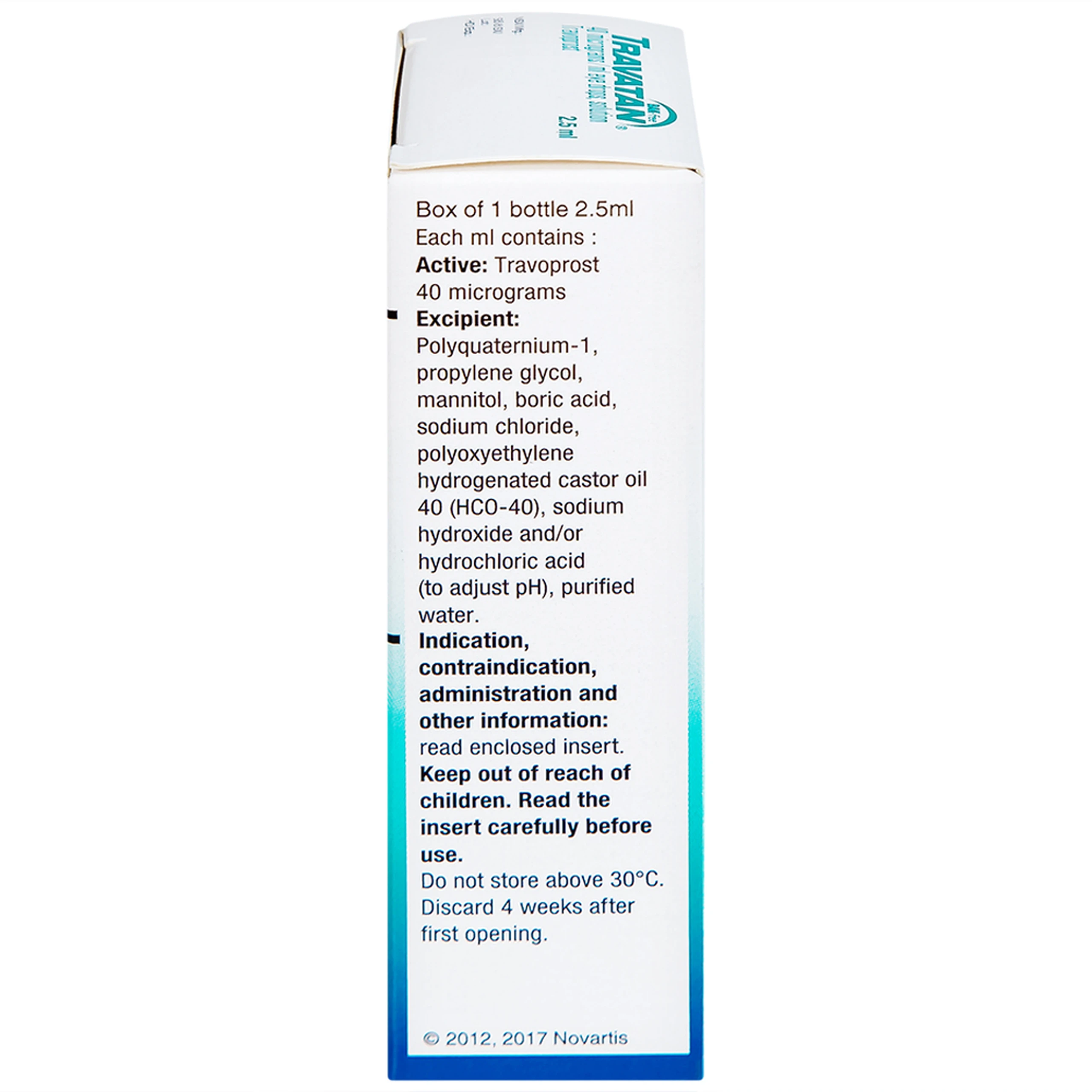 Thuốc nhỏ mắt Travatan Novartis làm giãn nhãn áp (2,5ml)