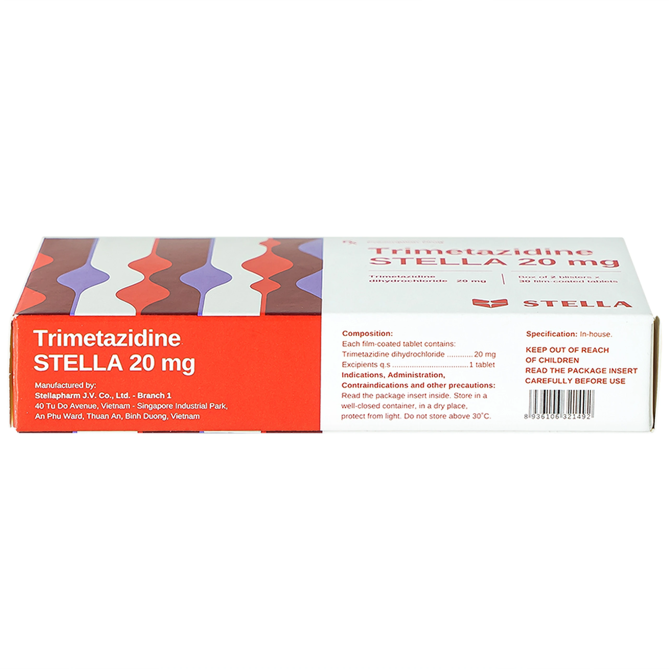 Thuốc Trimetazidine Stella 20mg điều trị đau thắt ngực ổn định (2 vỉ x 30 viên) 