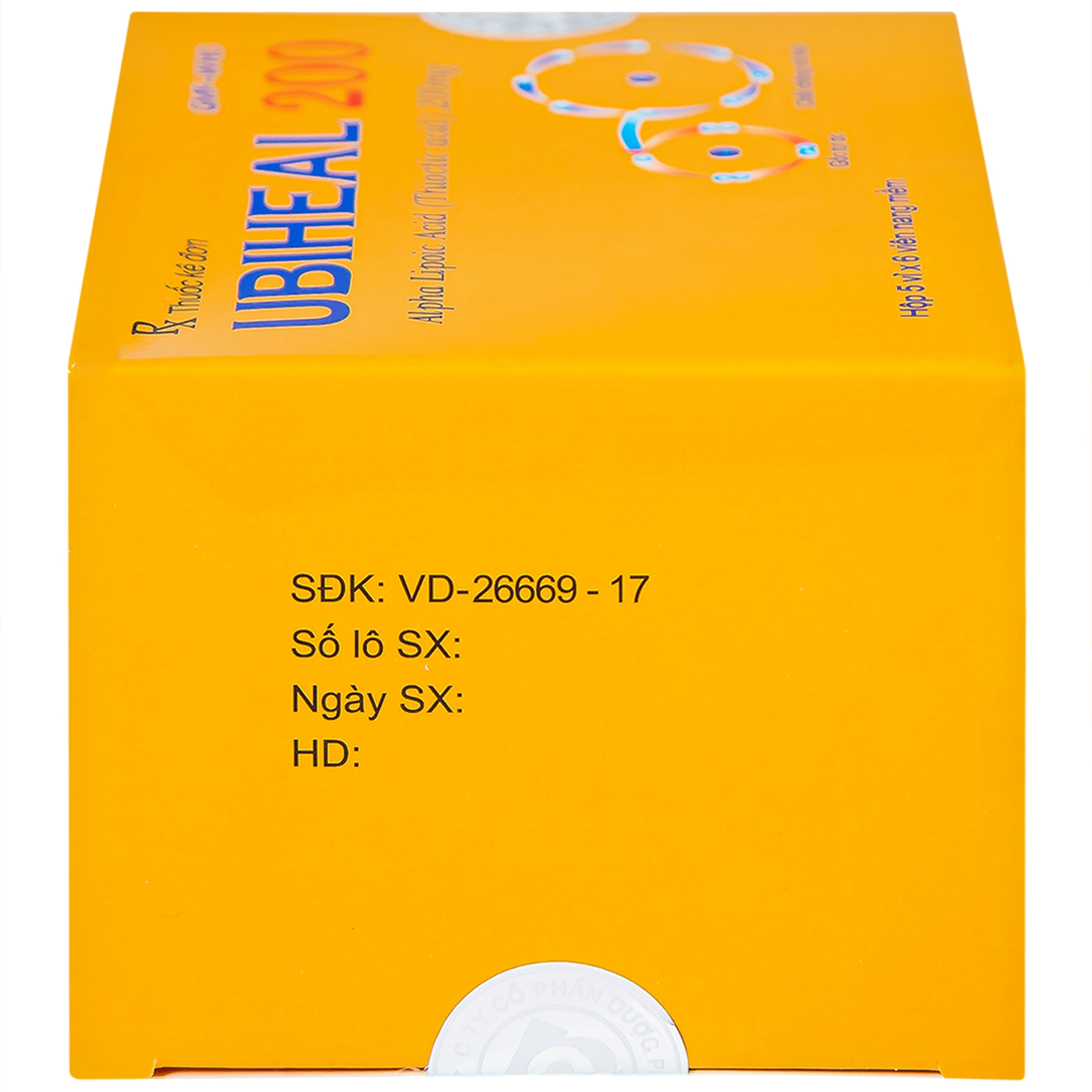 Thuốc Ubiheal 200 Nam Hà điều trị các rối loạn cảm giác  do bệnh thần kinh đái tháo đường (5 vỉ x 6 viên)