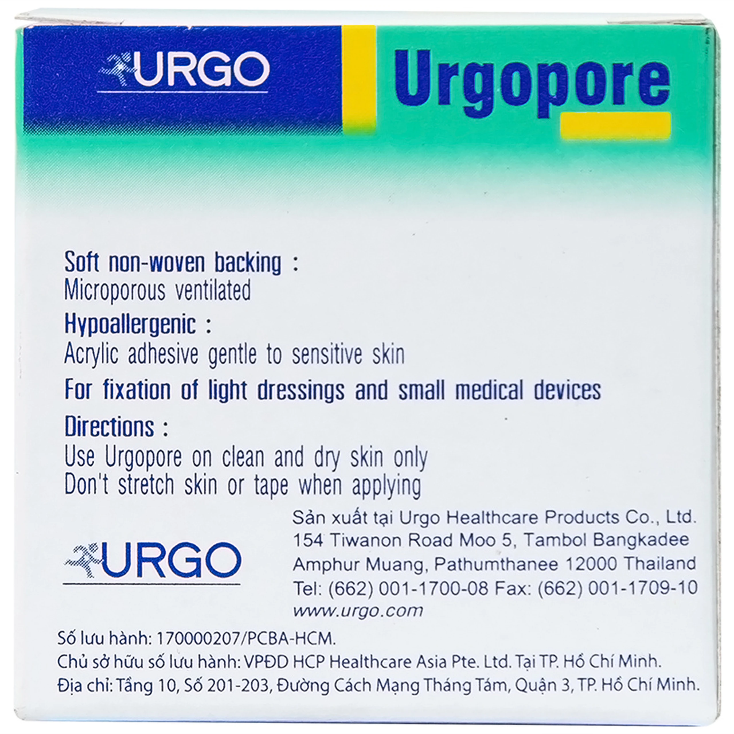 Băng keo giấy Urgopore 2.5cmx5m giúp cố định băng gạc và dụng cụ y tế