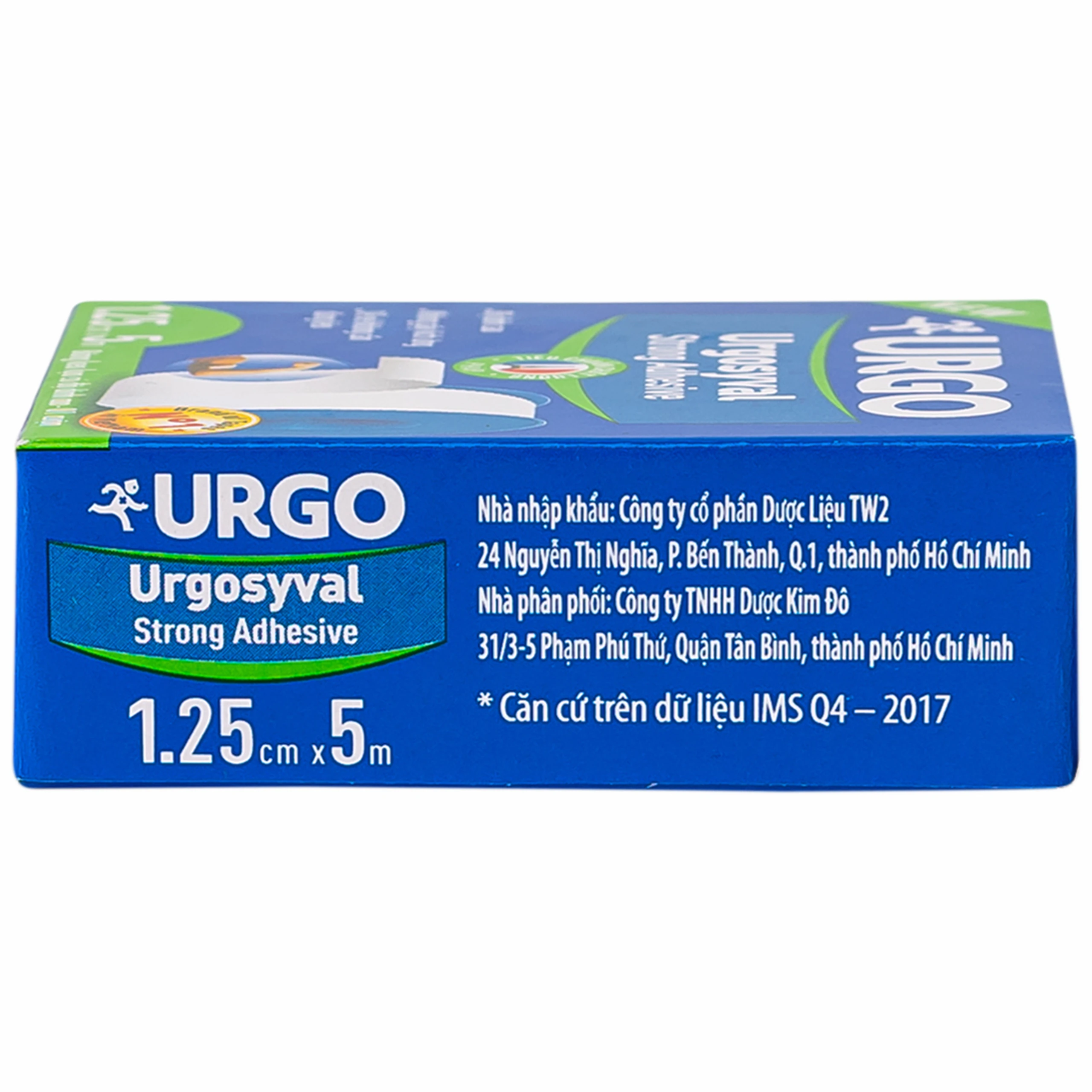 Băng keo lụa Urgosyval 1.25cmx5m Strong Adhesive Tape băng vết thương trong phẫu thuật và cố định thiết bị y tế