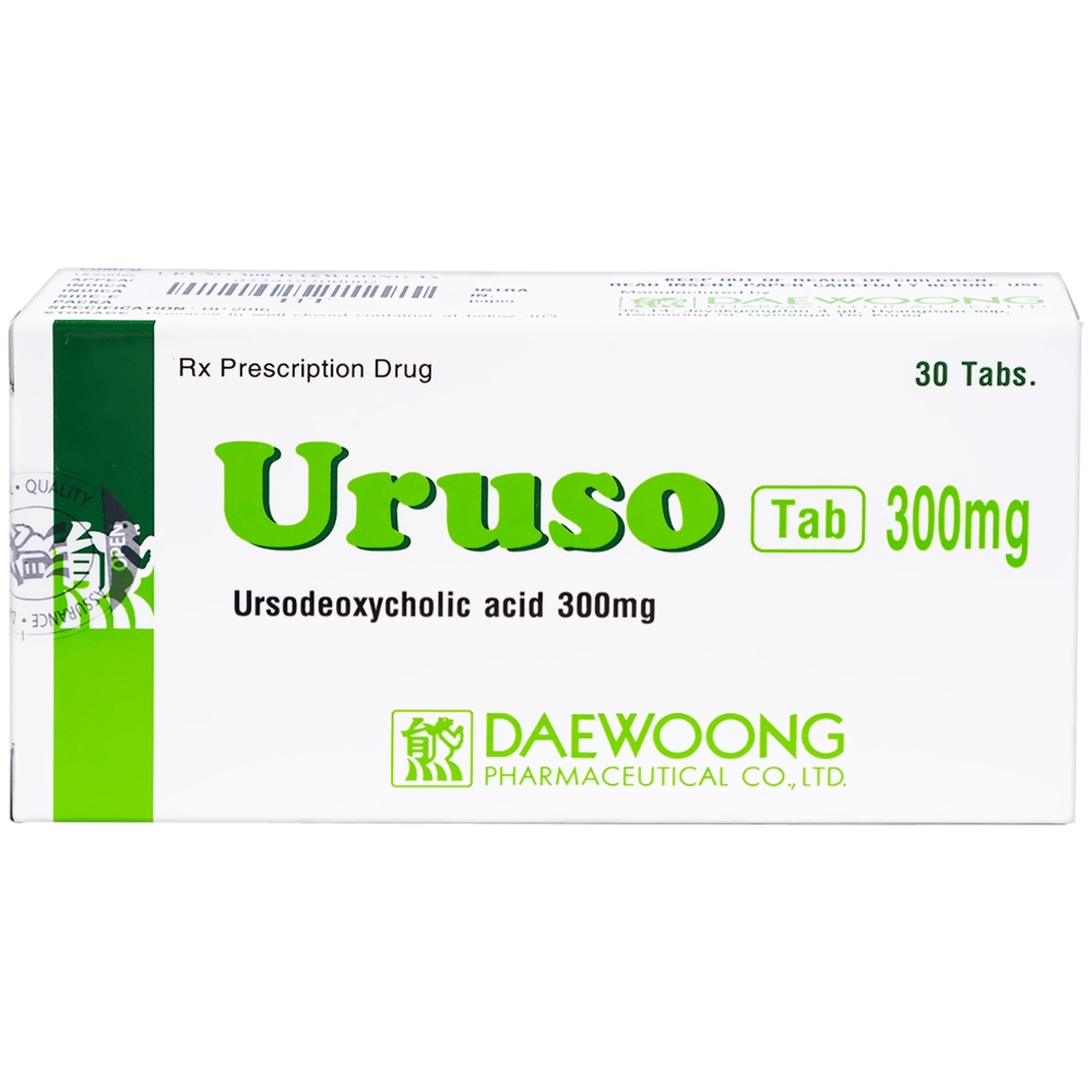 Thuốc Uruso Tab 300mg Daewoong điều trị sỏi mật (3 vỉ x 10 viên)