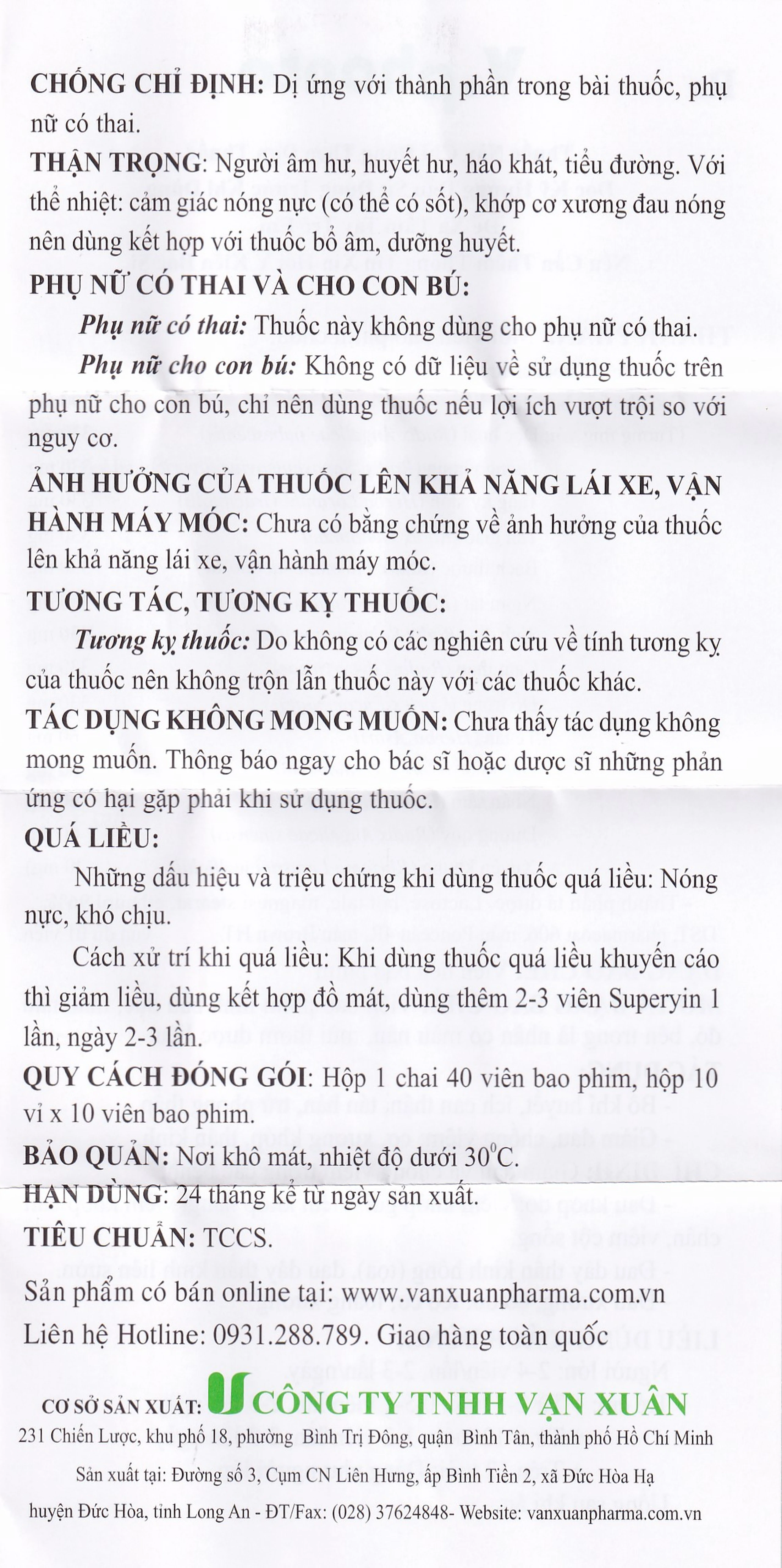 Thuốc V.phonte Vạn Xuân chữa trị phong thấp (40 viên)