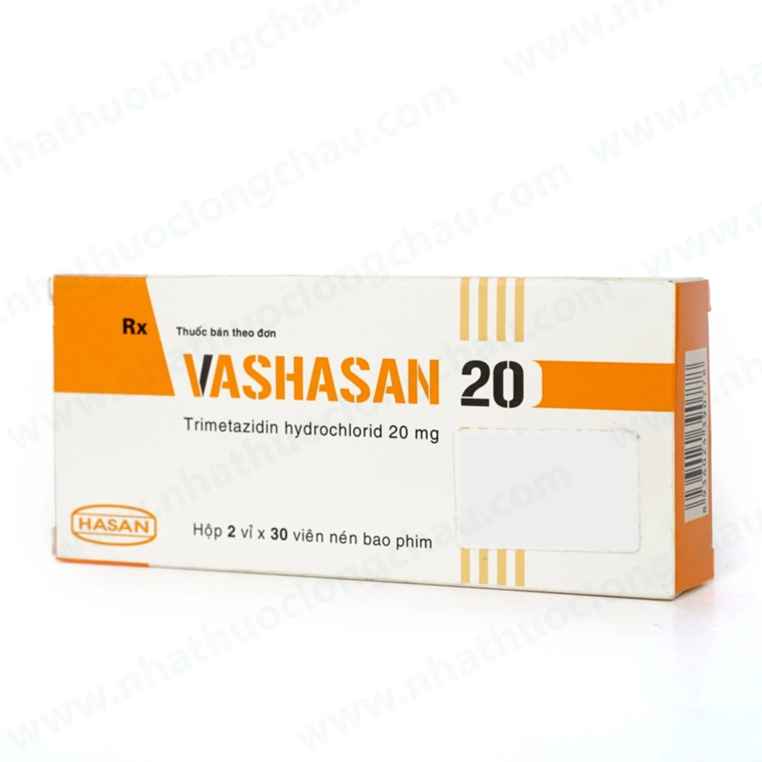 Thuốc Vashasan 20mg Hasan điều trị đau thắt ngực (2 vỉ x 30 viên)