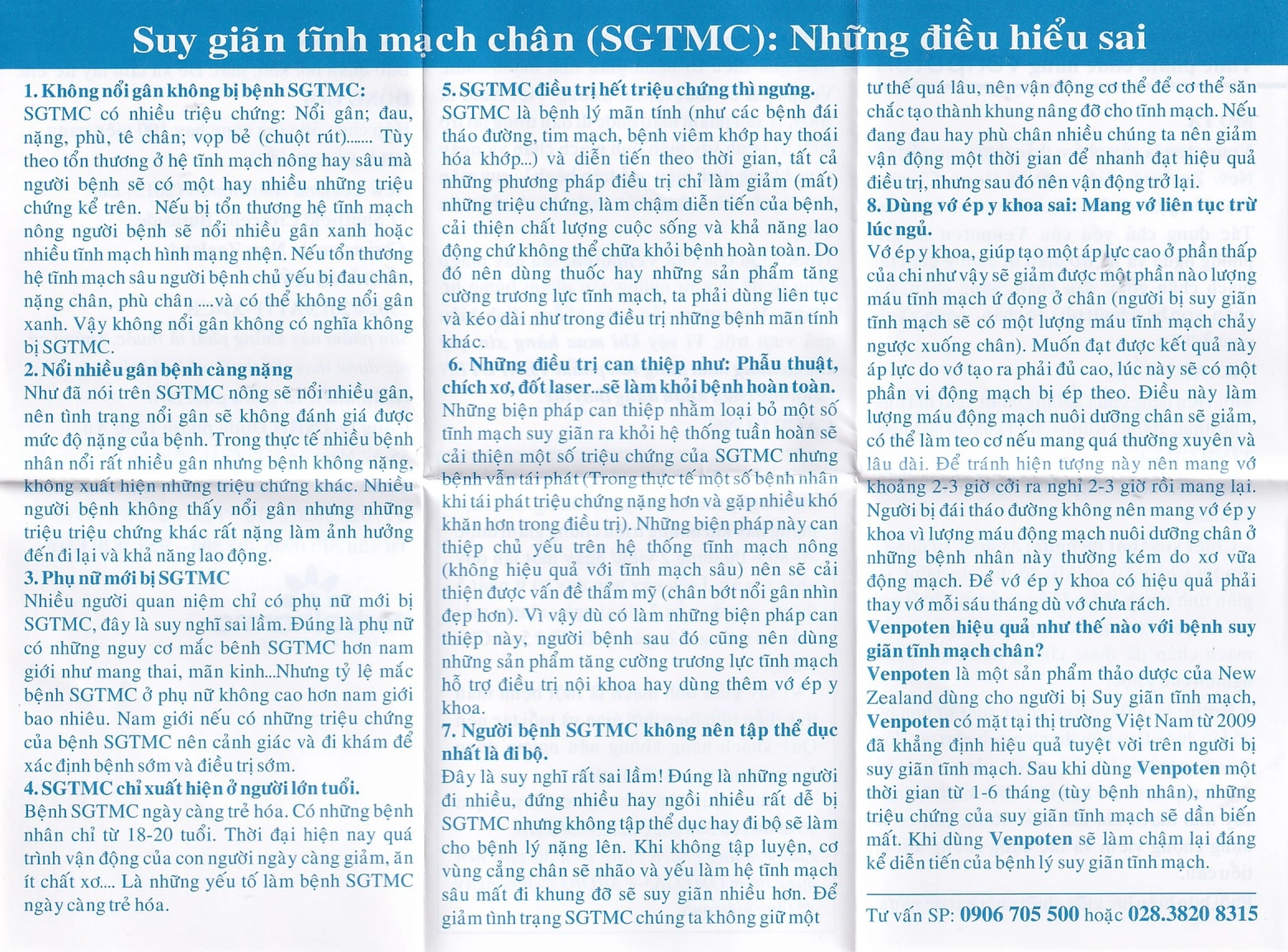 Viên hỗ trợ làm tăng trương lực tĩnh mạch Venpoten (100 viên)