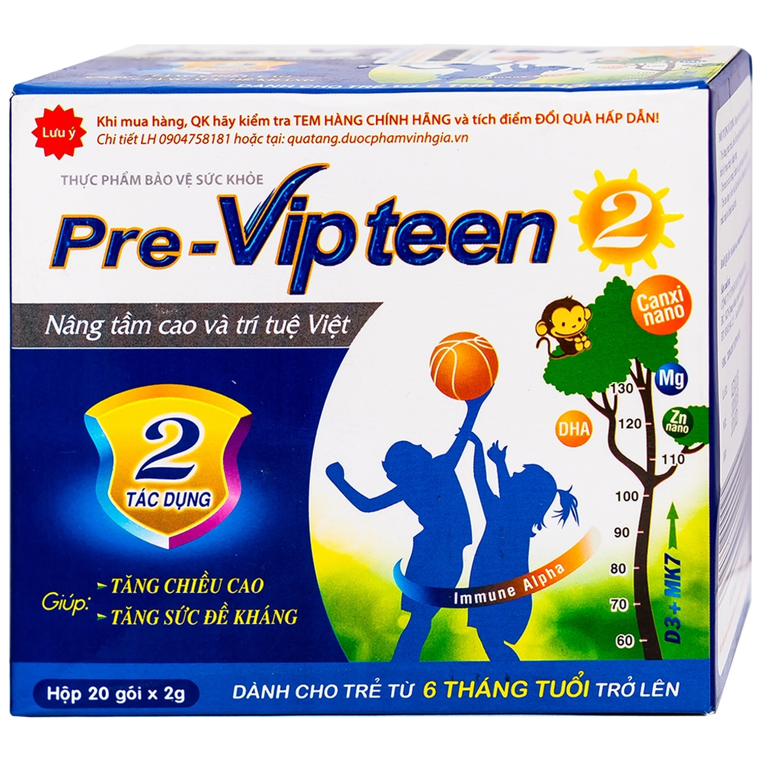 Cốm phát triển chiều cao cho trẻ Pre-Vipteen 2 (20 gói)