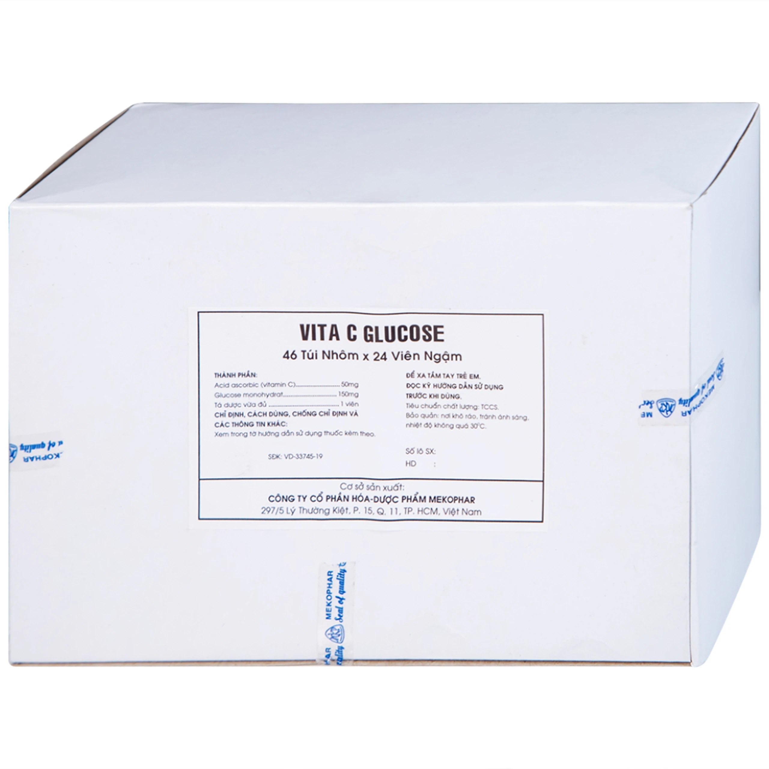 Viên ngậm Vita C Glucose Mekophar bổ sung Vitamin C (46 túi nhôm x 24 viên)