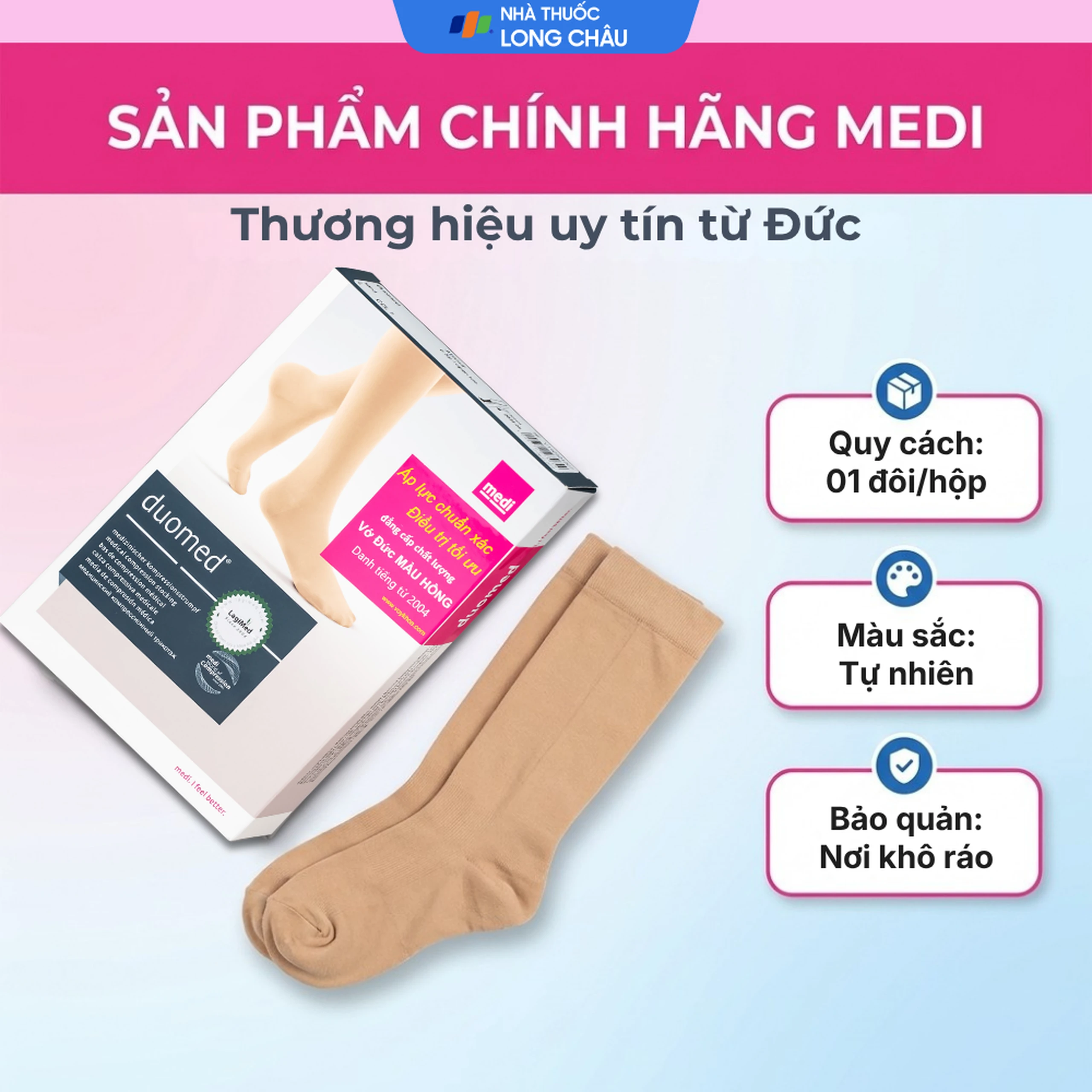 Vớ gối giãn tĩnh mạch Duomed size L 5