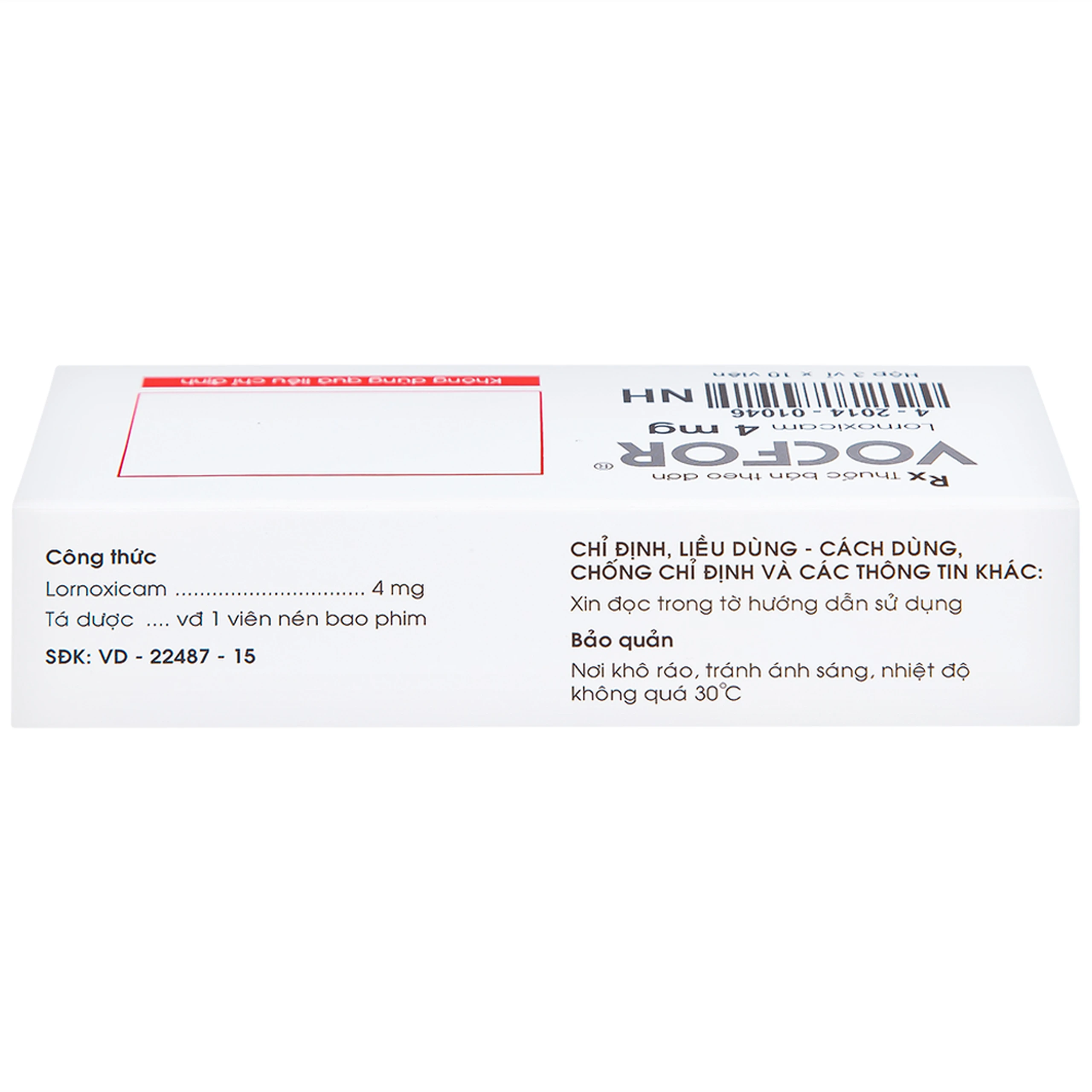 Thuốc Vocfor 4mg Medisun điều trị đau sau phẫu thuật (3 vỉ x 10 viên)