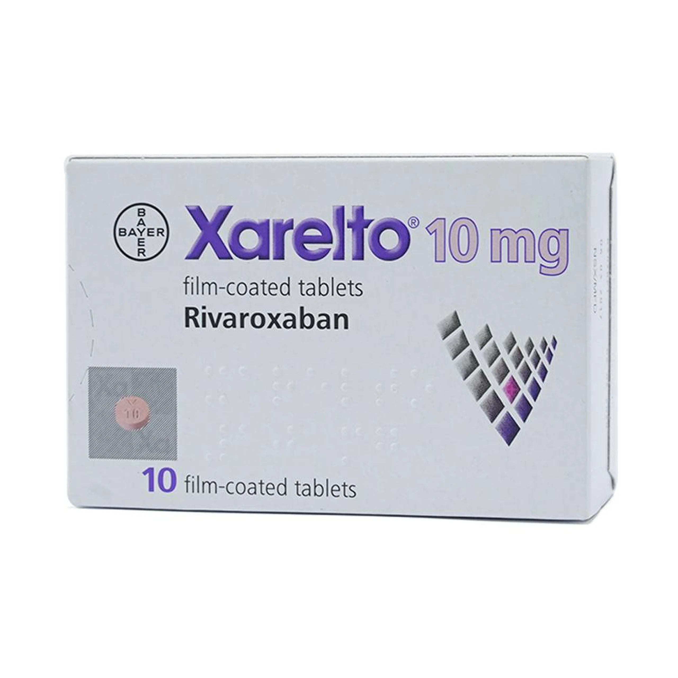 Thuốc Xarelto 10mg Bayer phòng ngừa thuyên tắc huyết khối tĩnh mạch (1 vỉ x 10 viên)