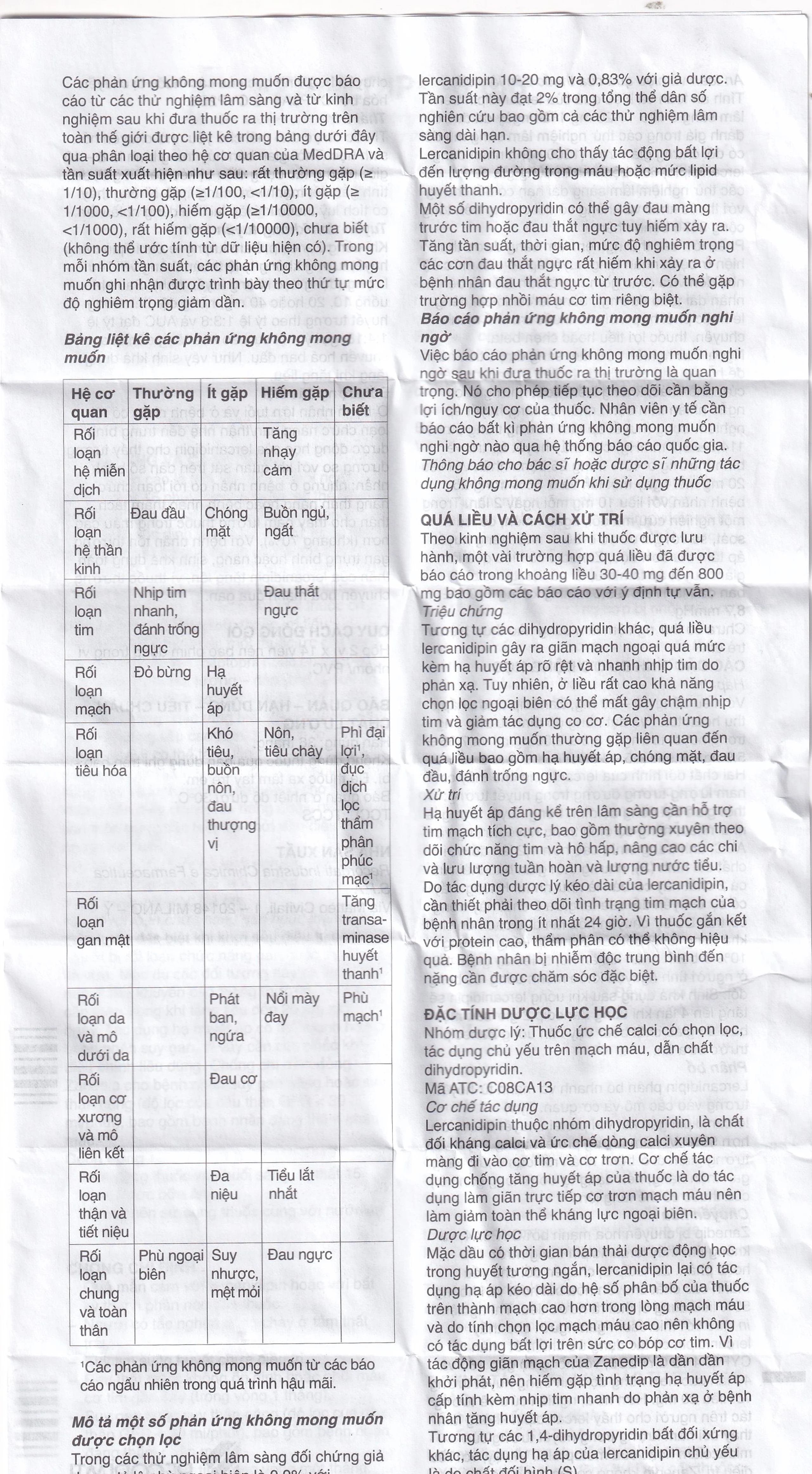 Thuốc Zanedip 10mg Recordati điều trị tăng huyết áp vô căn (2 vỉ x 14 viên)