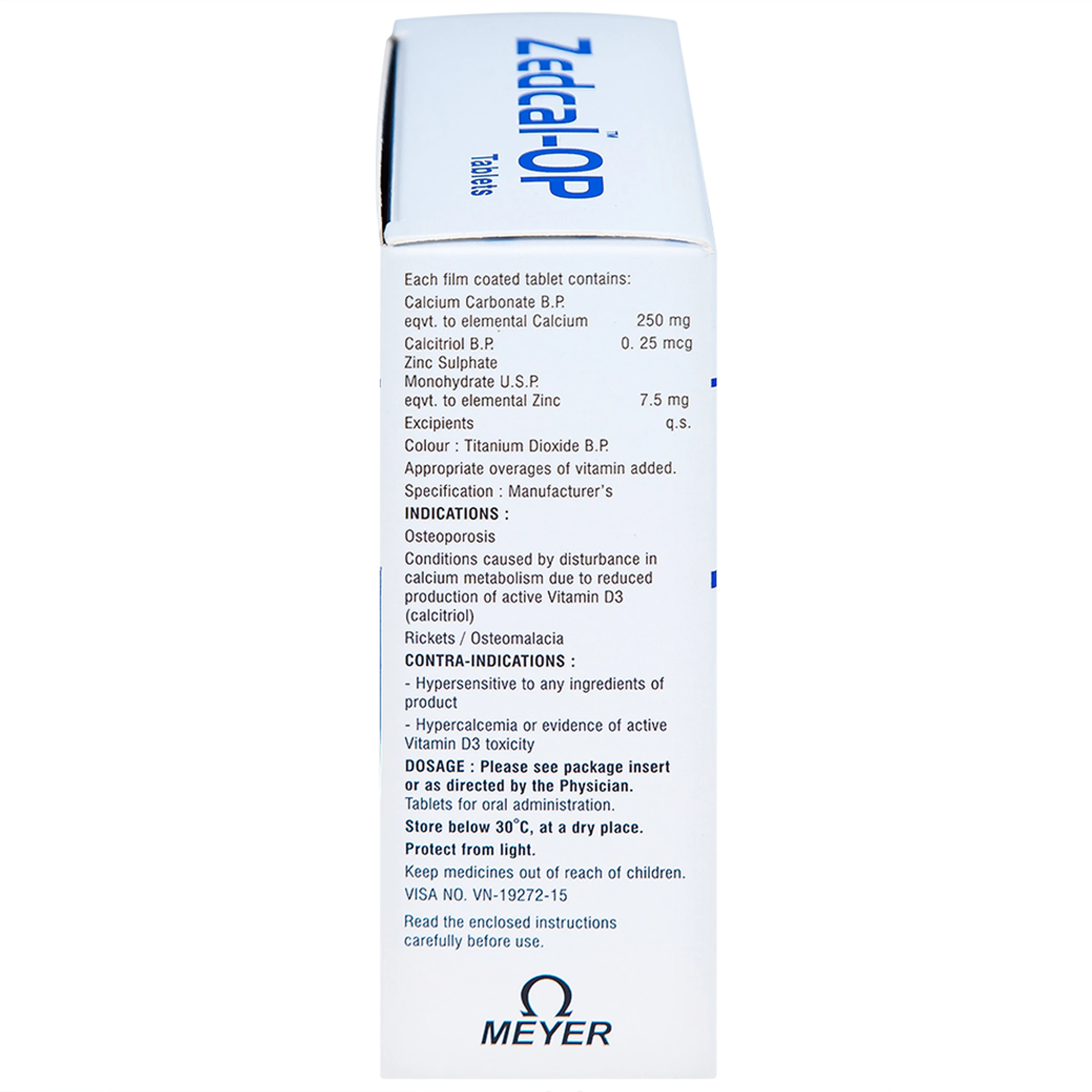 Thuốc Zedcal-OP Meyer điều trị loãng xương (5 vỉ x 6 viên)