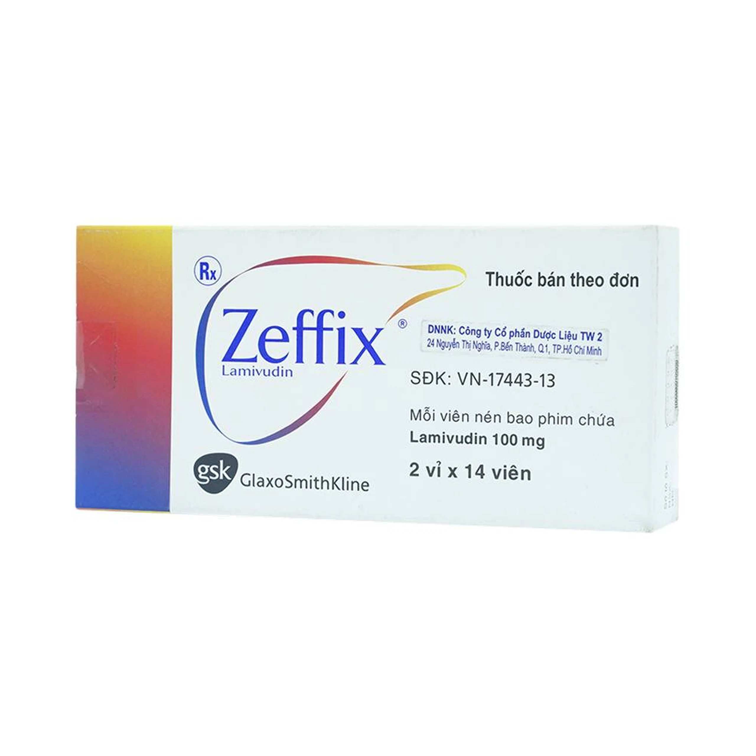 Thuốc Zeffix GSK điều trị viêm gan B mạn tính (2 vỉ x 14 viên)