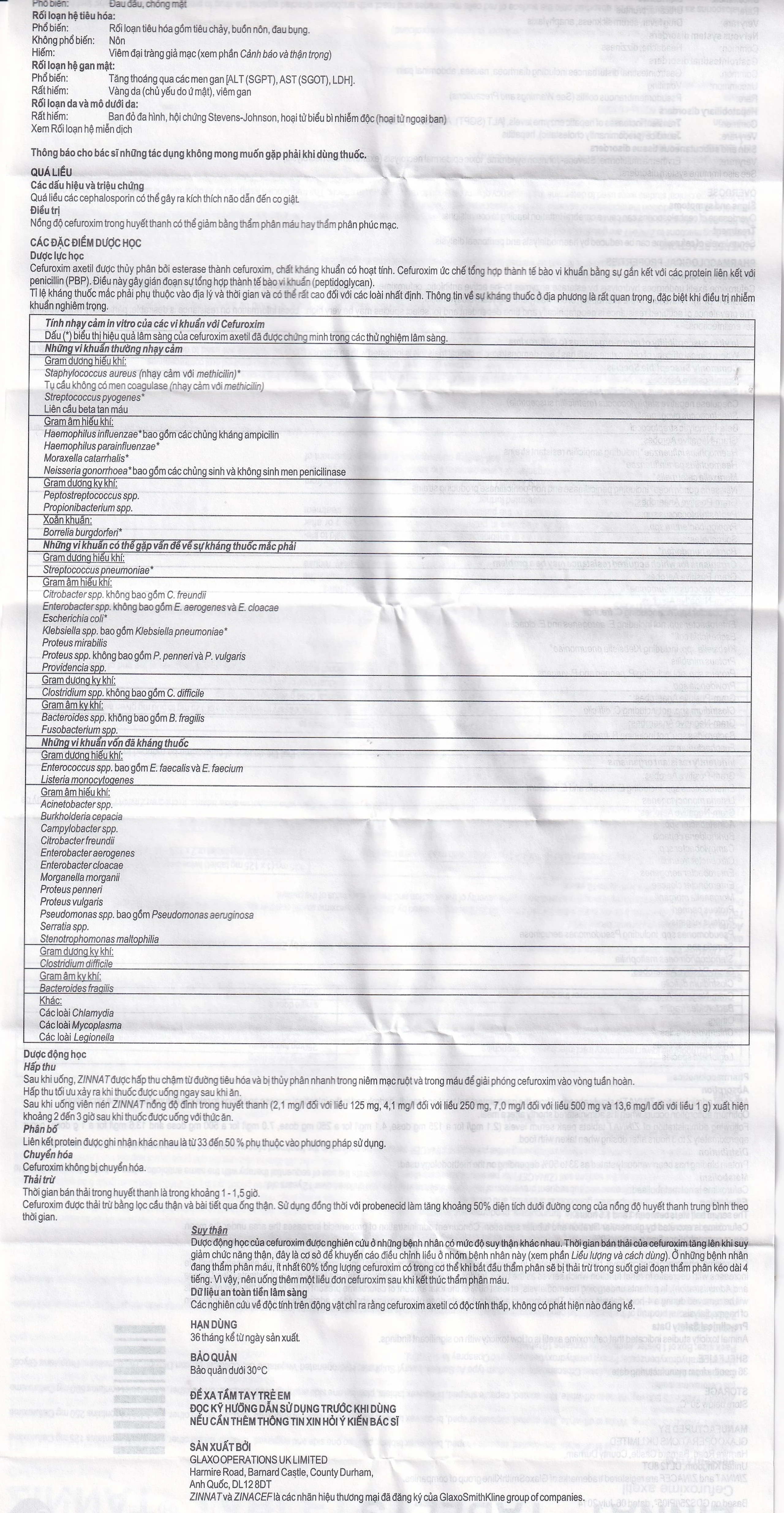 Thuốc Zinnat 500mg GSK điều trị các chứng nhiễm khuẩn, viêm tai giữa, viêm xoang (1 vỉ x 10 viên)