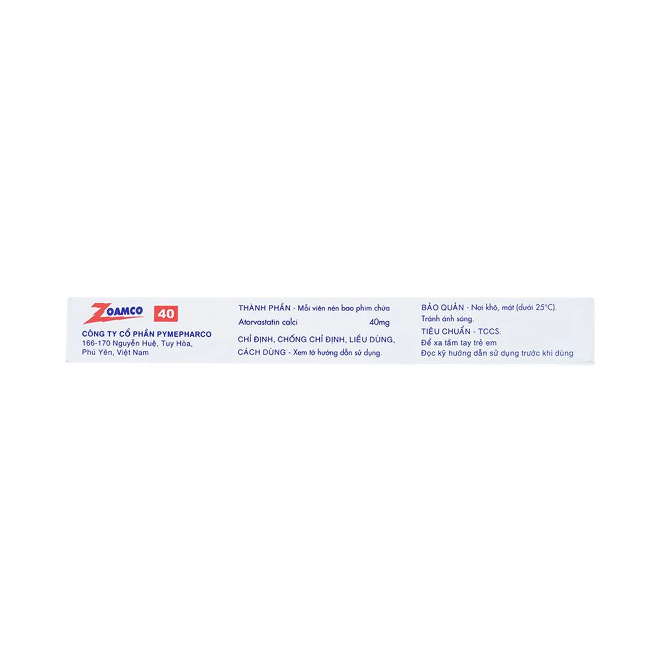 Thuốc Zoamco 40 Pymepharco điều trị rối loạn lipid máu (2 vỉ x 15 viên) 3