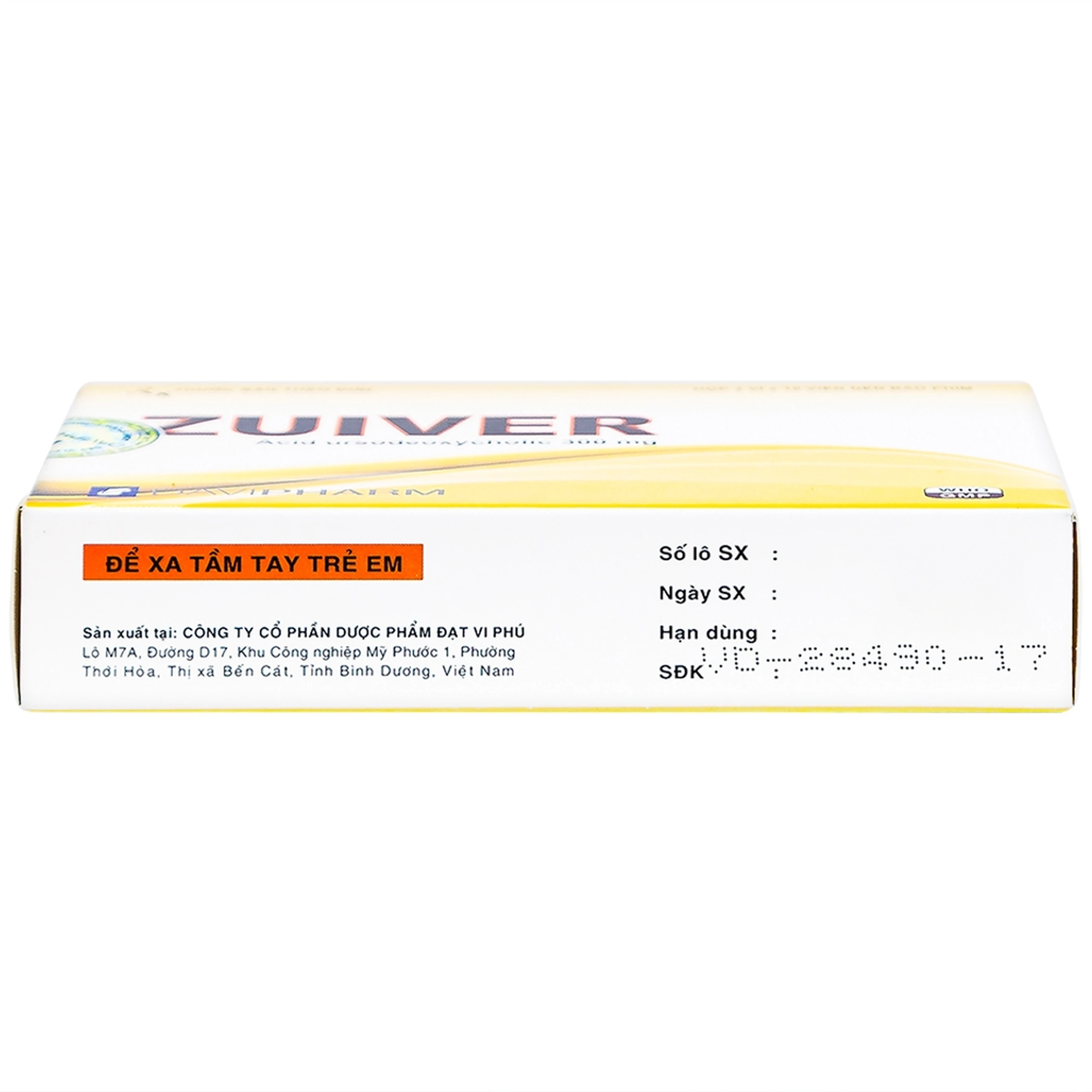 Thuốc Zuiver 300mg DaviPharm làm tan sỏi giàu cholesterol, điều trị sơ gan (3 vỉ x 10 viên)