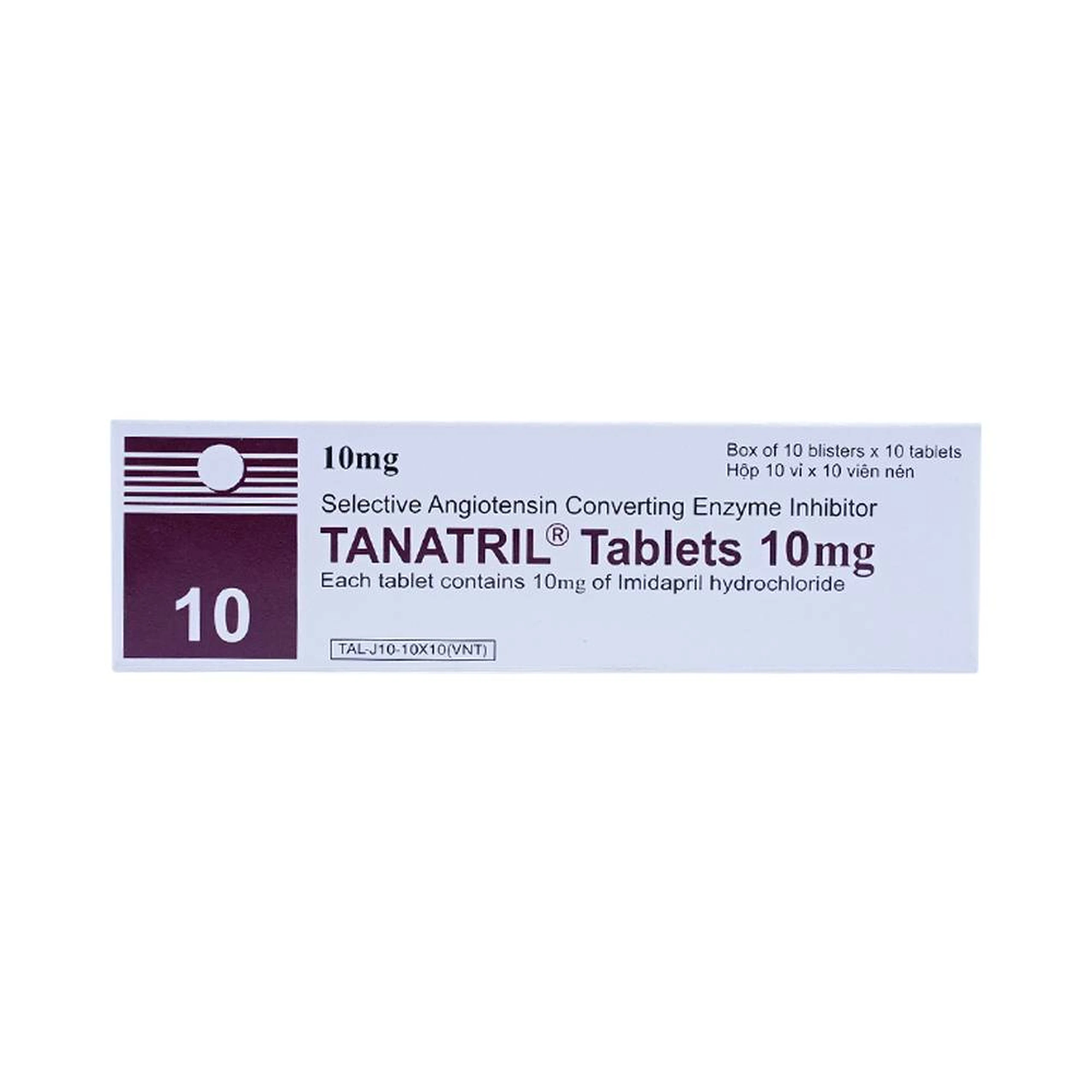 Thuốc Tanatril Tablets 10mg Tanabe điều trị tăng huyết áp vô căn (10 vỉ x 10 viên)