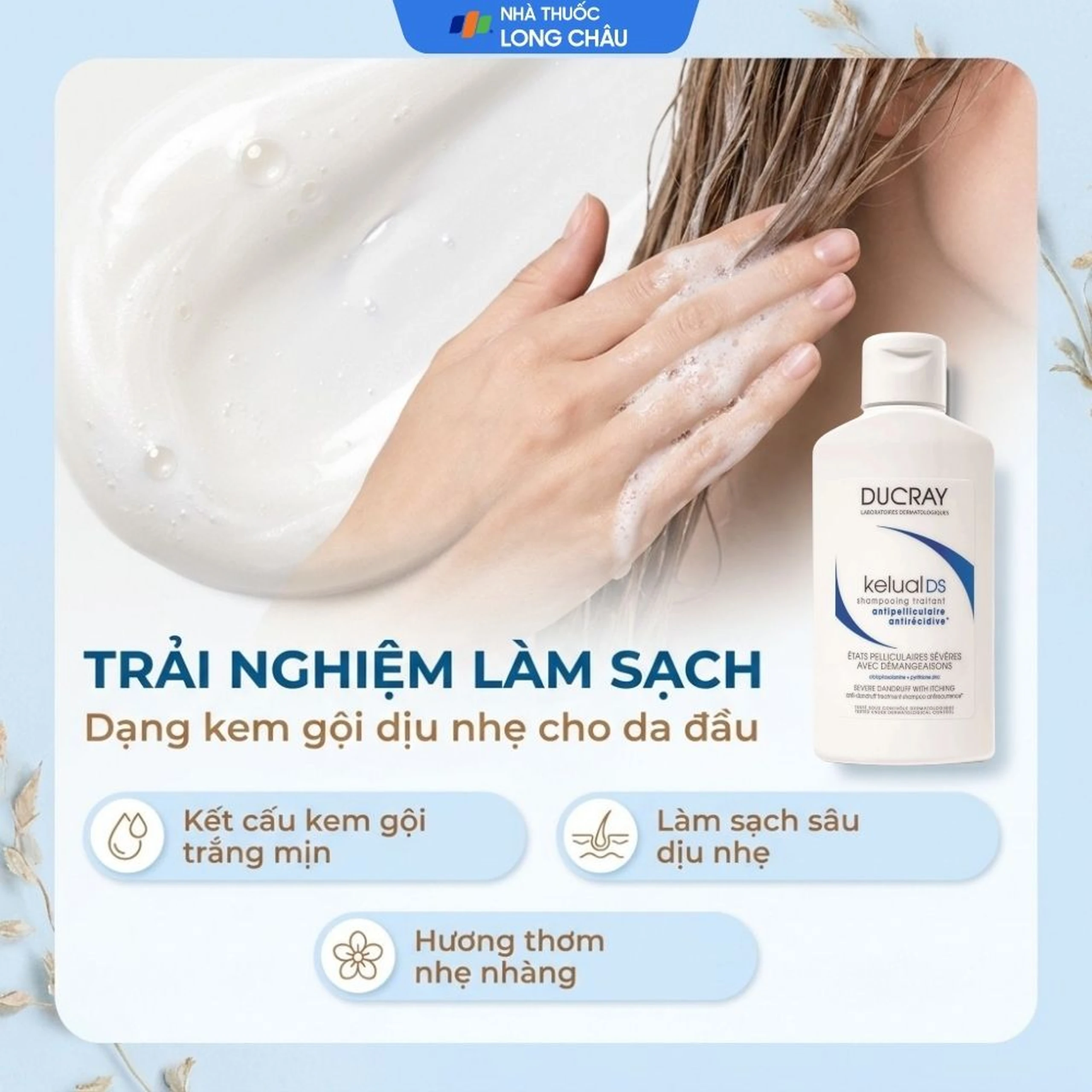 Dầu gội Ducray Kelual DS Shampoo làm sạch gàu, dịu da đầu và bớt ngứa (100ml) 5
