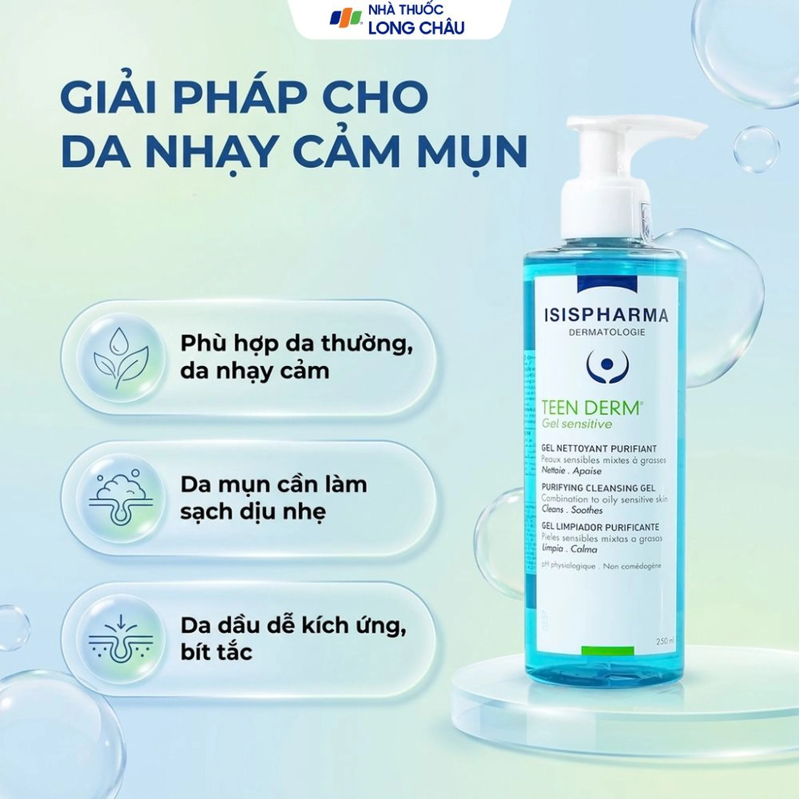Gel rửa mặt Isis Teen Derm ngăn ngừa mụn, giảm nhờn (250ml) 4