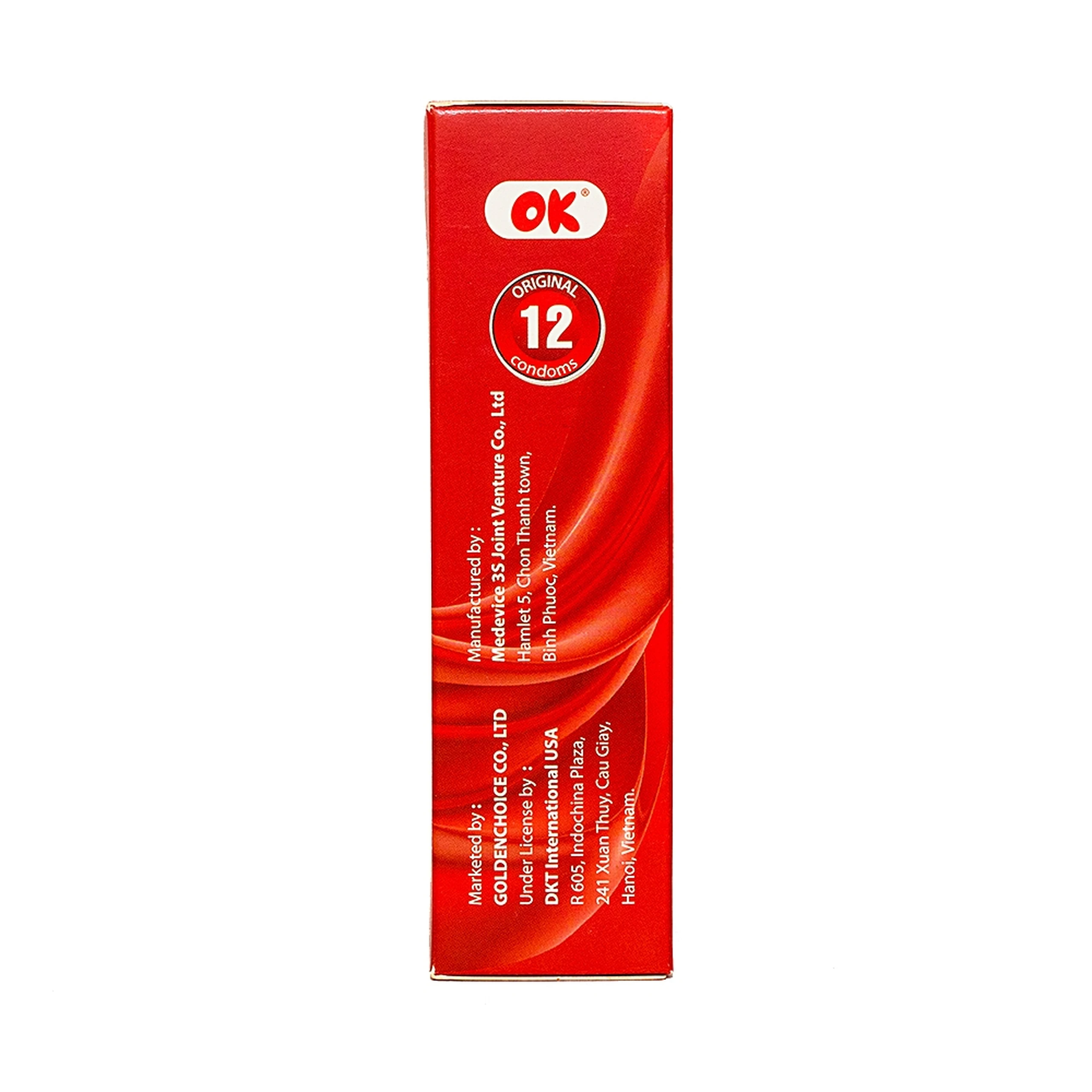 Bao cao su OK Original không mùi, bổ sung chất bôi trơn và không chứa chất diệt tinh trùng (12 cái)