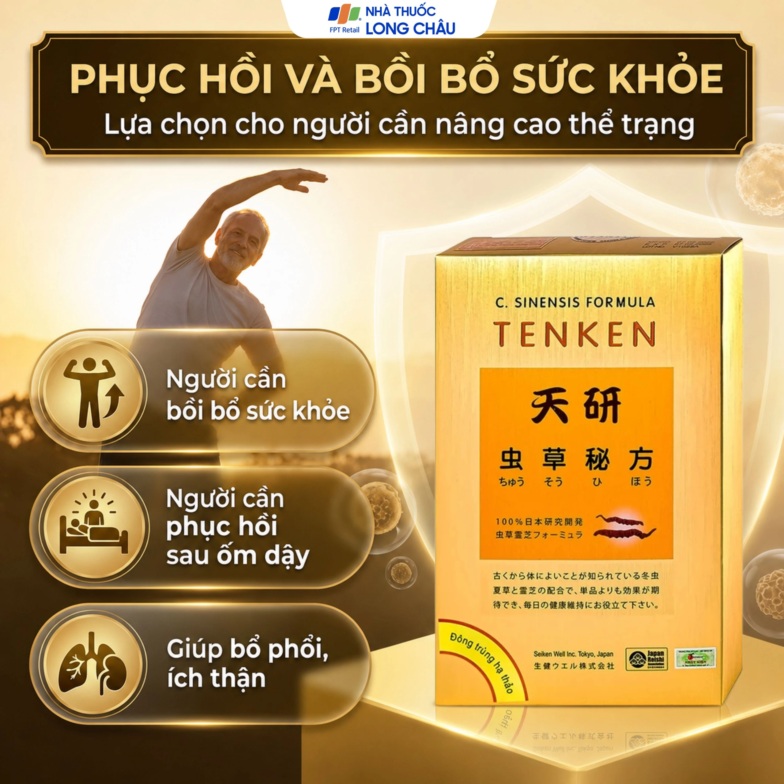 Viên hỗ trợ bồi bổ sức khỏe Đông Trùng Hạ Thảo Tenken (60 viên) 4
