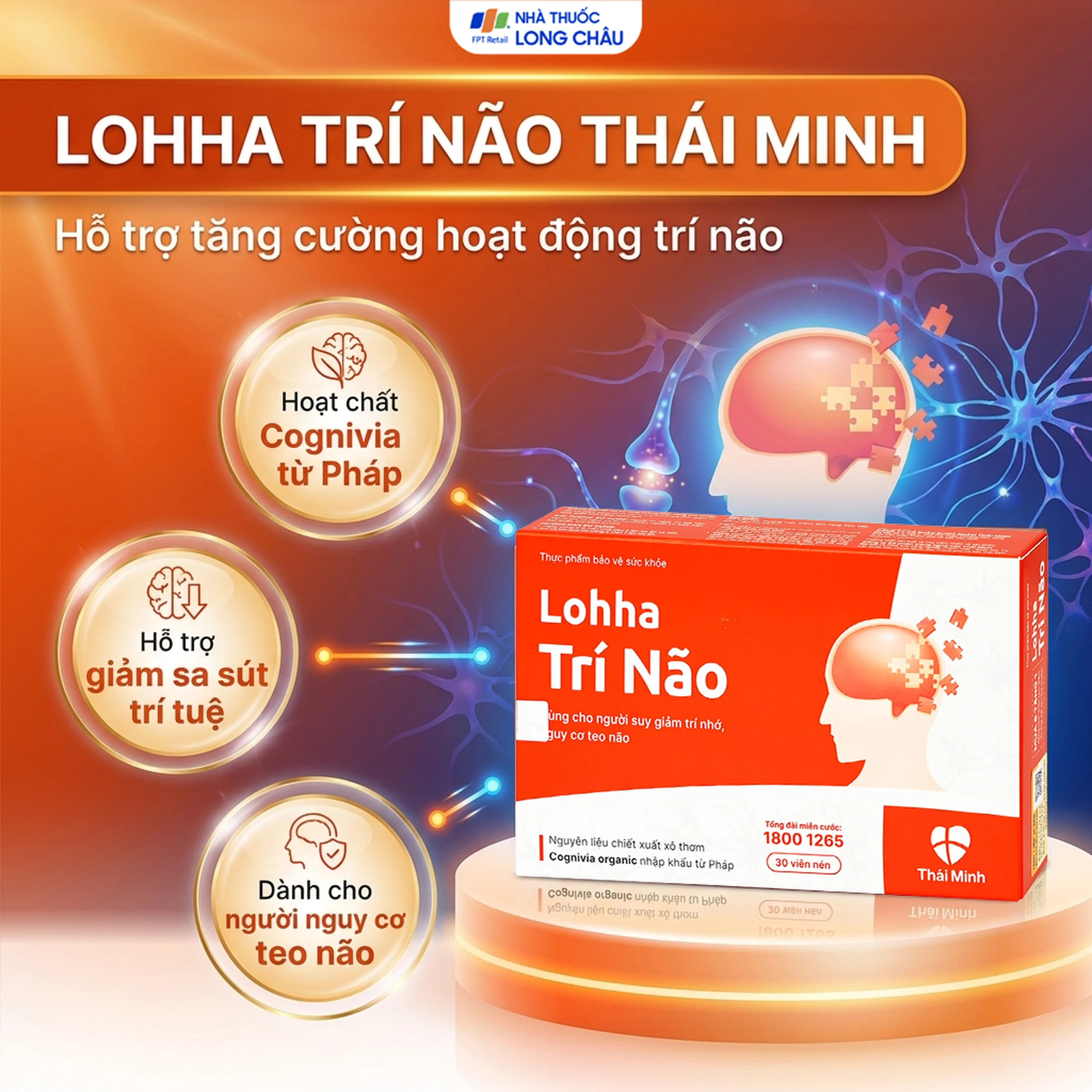 Viên uống hỗ trợ tăng cường hoạt động của trí não Lohha Trí Não (3 vỉ x 10 viên) 2