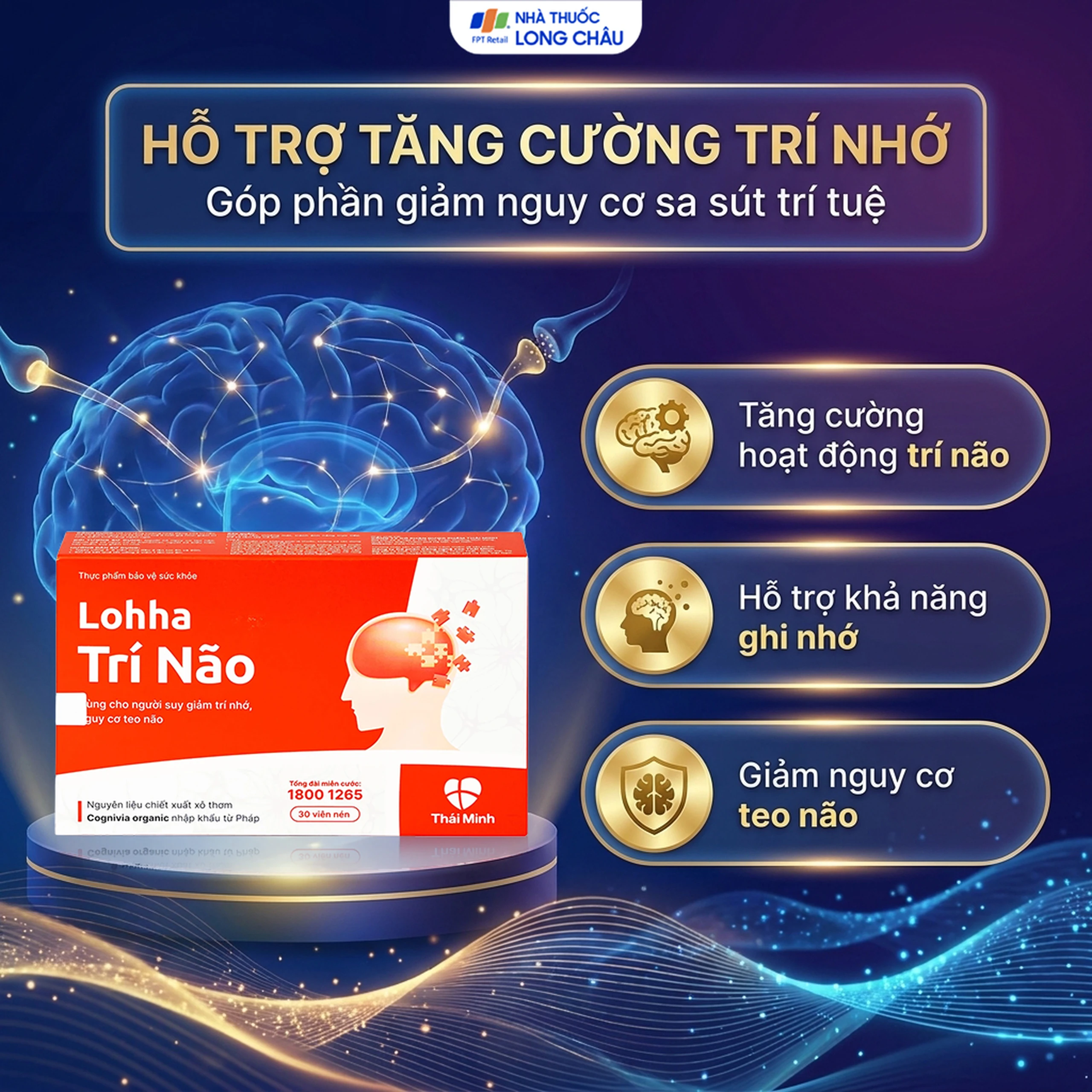 Viên uống hỗ trợ tăng cường hoạt động của trí não Lohha Trí Não (3 vỉ x 10 viên) 4