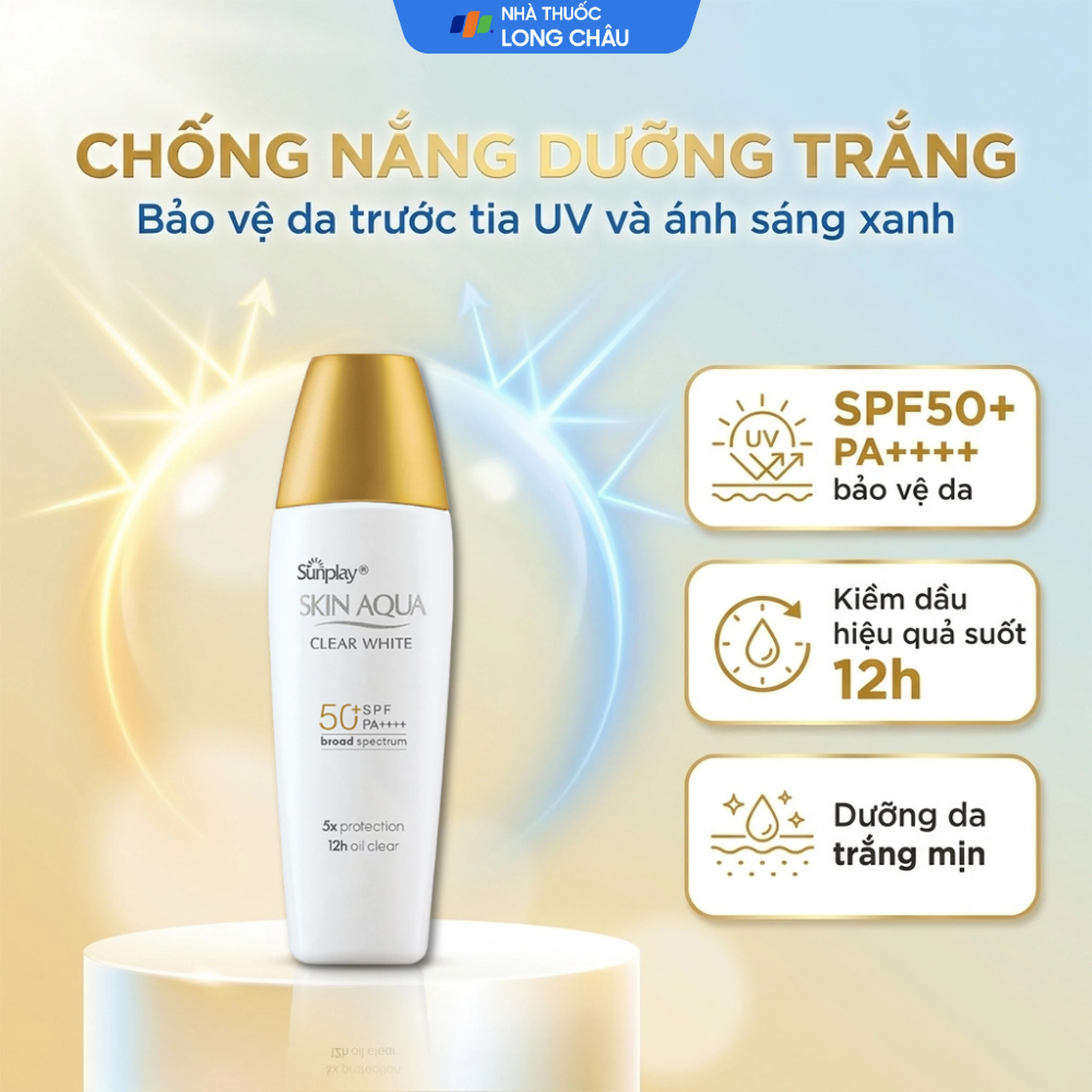 Sữa chống nắng Sunplay Skin Aqua SPF50+ Clear White dưỡng trắng da, mịn màng (25g) 2