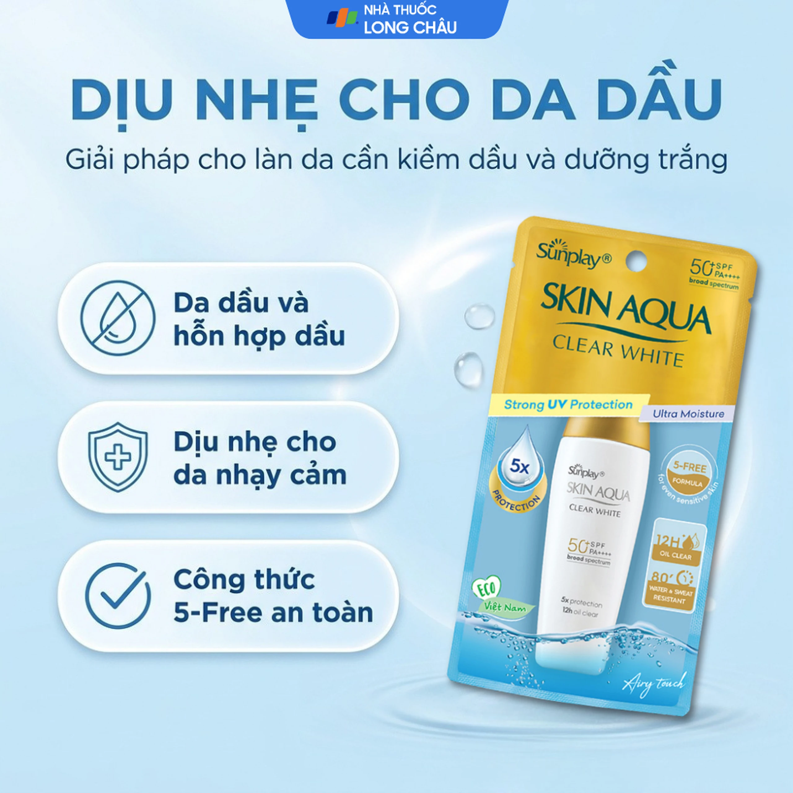 Sữa chống nắng Sunplay Skin Aqua SPF50+ Clear White dưỡng trắng da, mịn màng (25g) 4