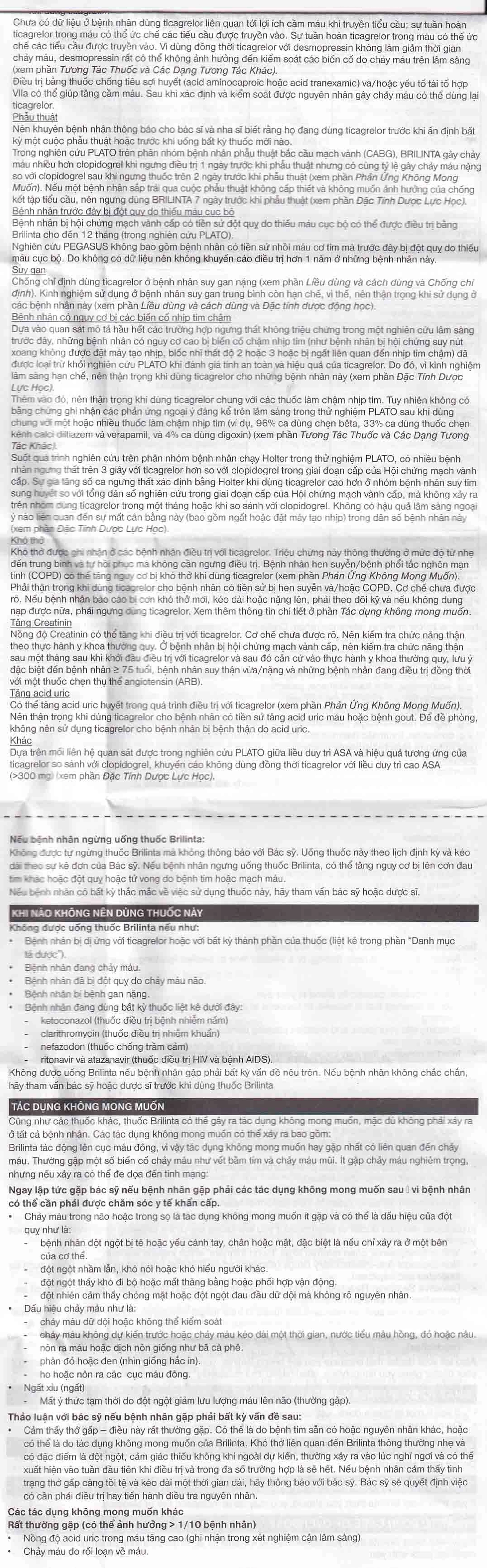 Thuốc Brilinta AstraZeneca giảm nguy cơ bị lên cơn đau tim , đột quỵ (6 vỉ x 10 viên)