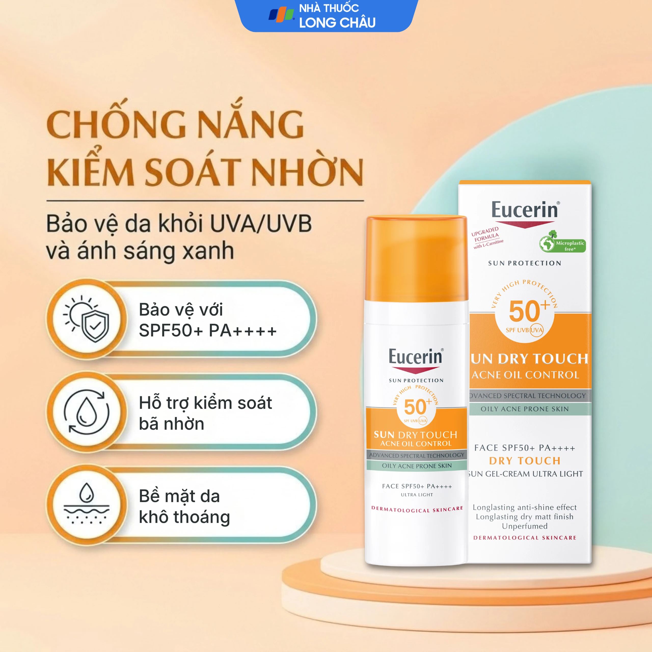 Kem chống nắng Eucerin Sun Dry Touch Oil Control SPF50+ PA+++ kiểm soát nhờn (50ml) 2