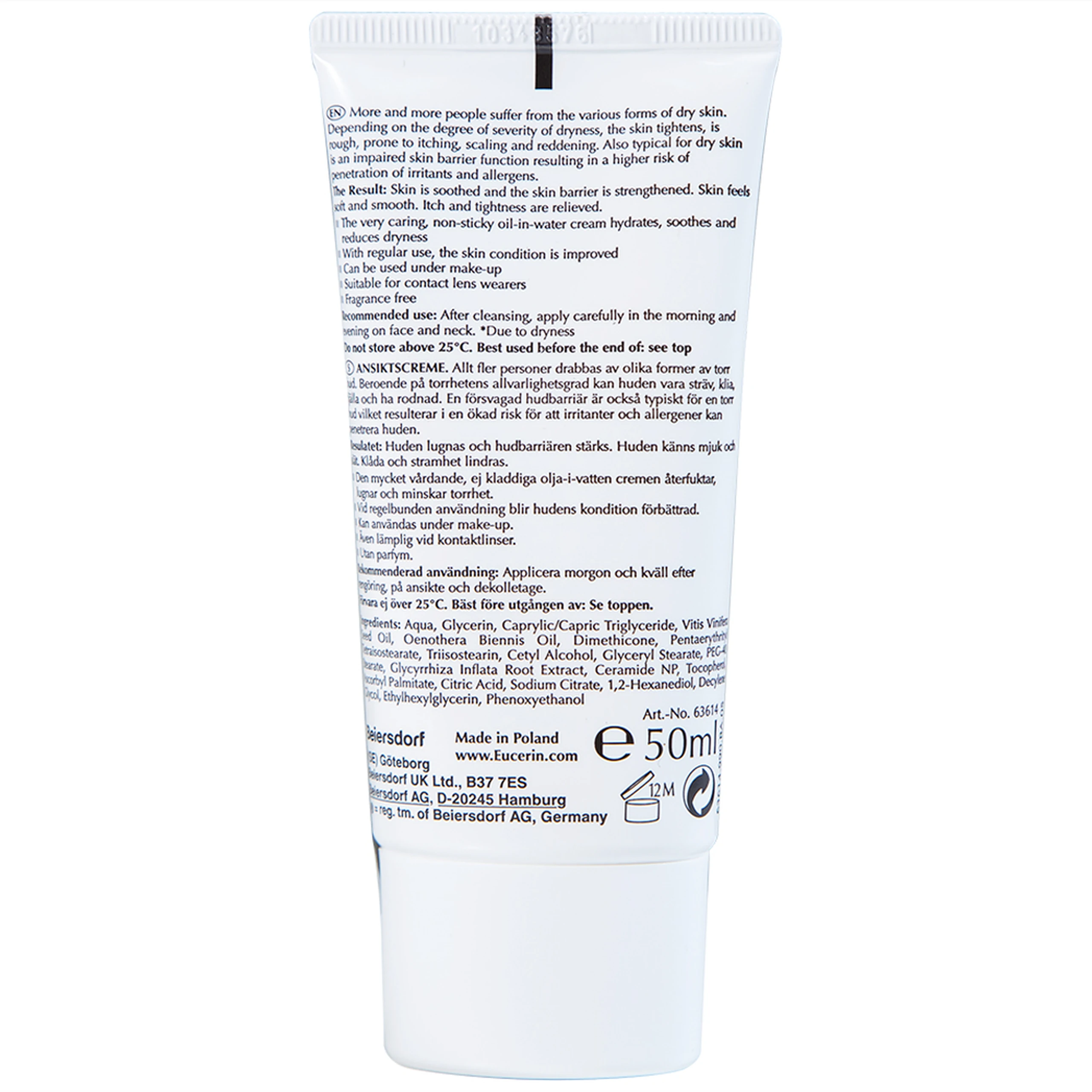 Kem dưỡng da mặt Eucerin AtoControl Face Cream giảm khô, ngứa và mẩn đỏ (50ml)