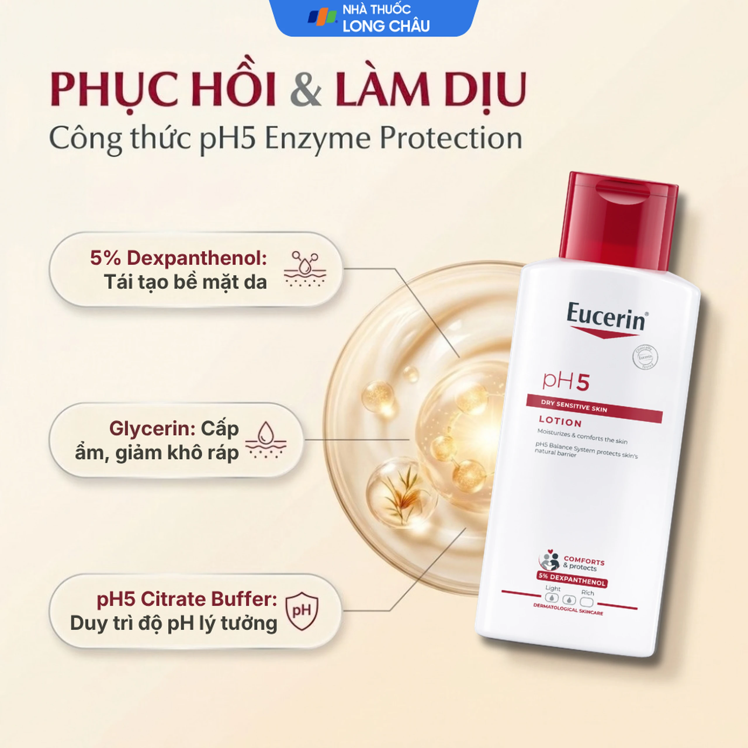 Sữa dưỡng thể cho da nhạy cảm Eucerin Ph5 Lotion 250ml 3