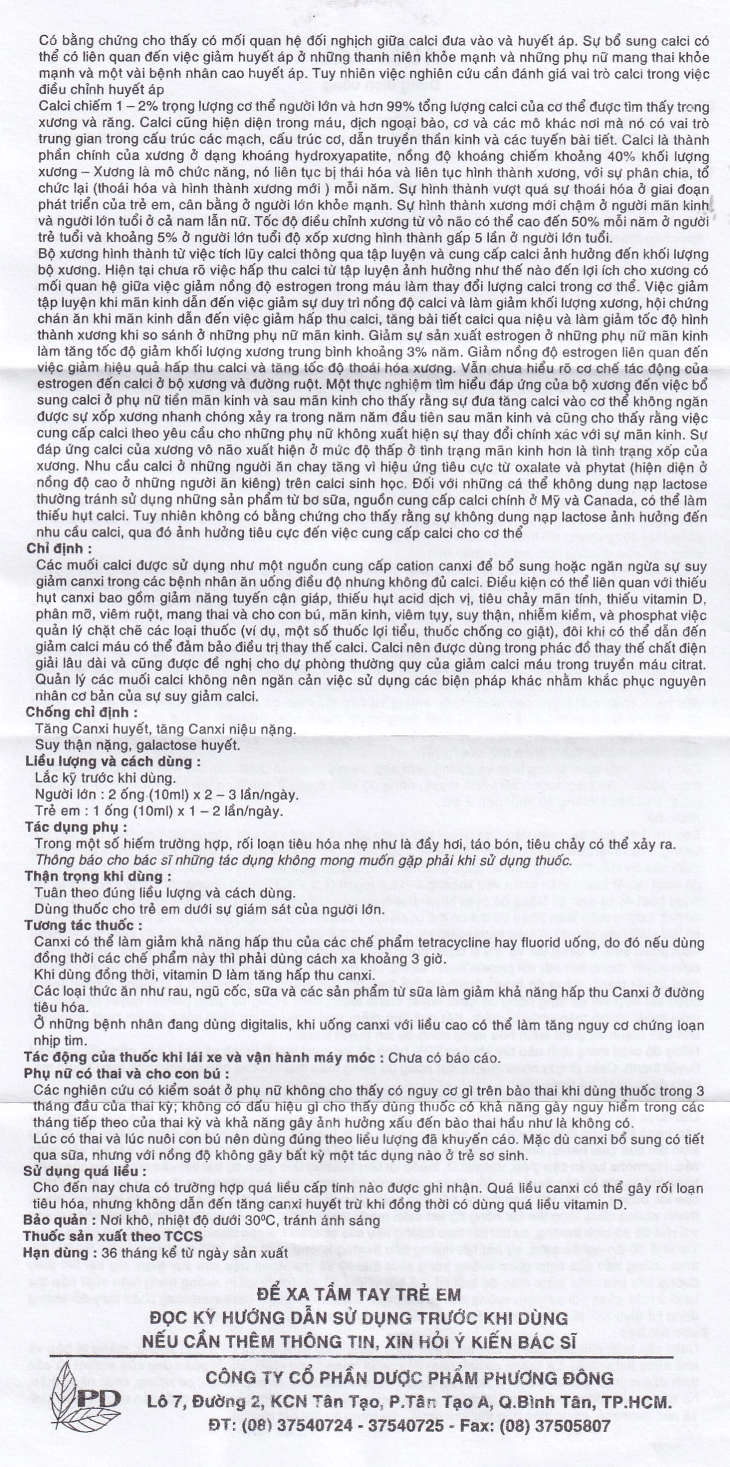 Dung dịch uống Mumcal 500mg Phương Đông bổ sung Canxi cho phụ nữ mang thai (20 ống x 10ml)