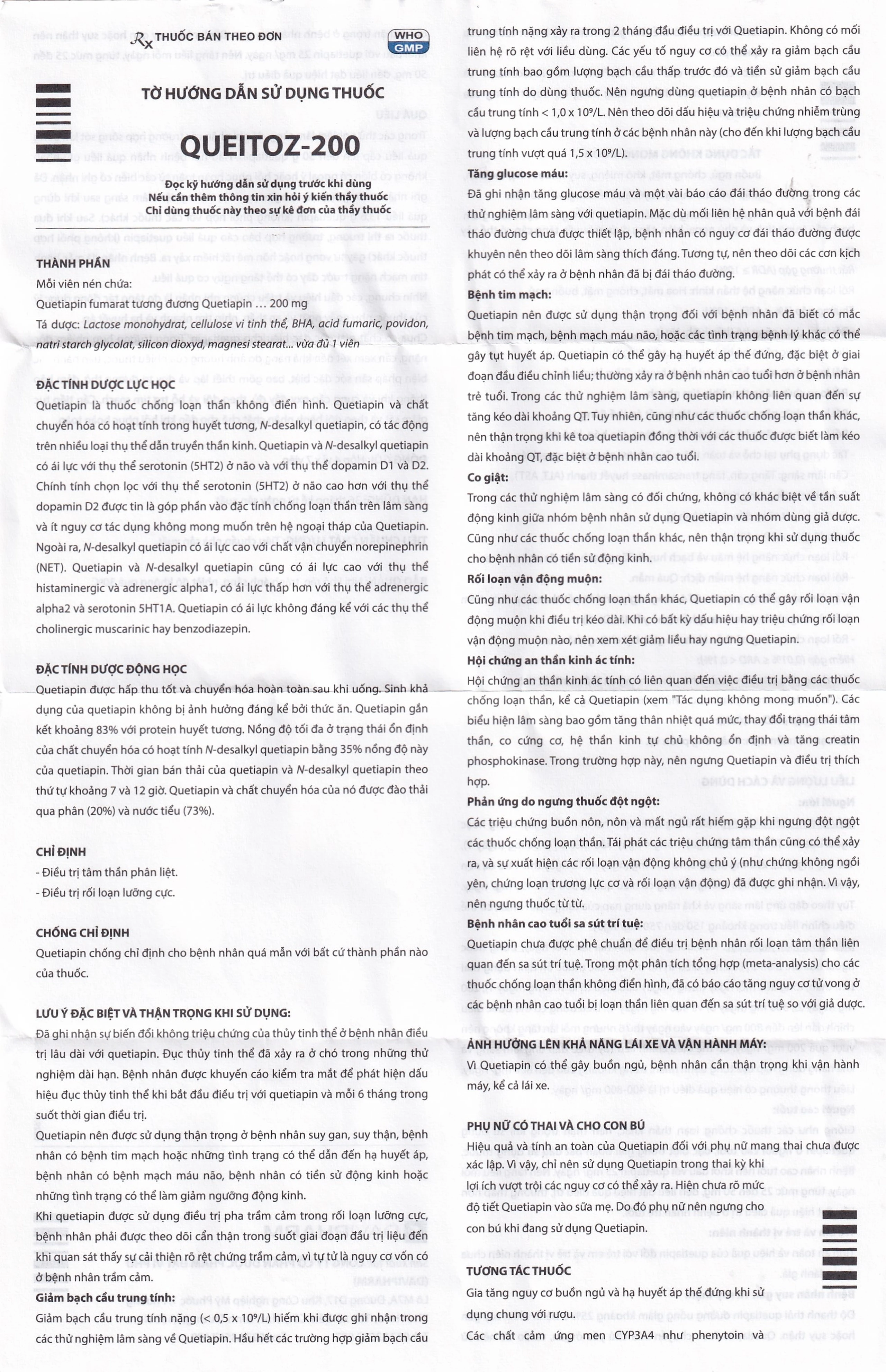 Thuốc Queitoz-200 Davipharm điều trị tâm thần phân liệt (4 vỉ x 7 viên)