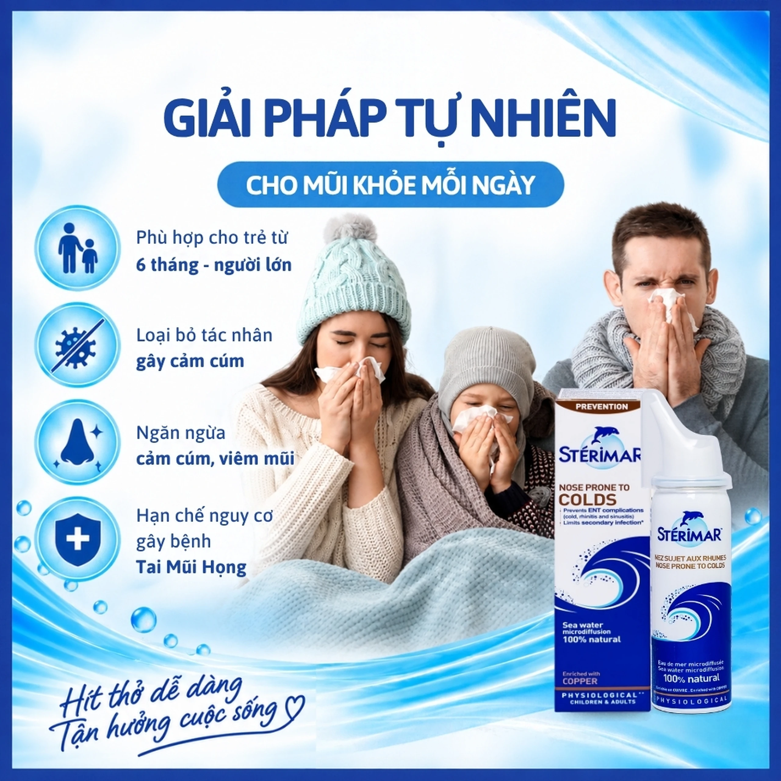 Xịt mũi Sterimar Nose Prone To Colds dùng cho người lớn và trẻ từ 6 tháng tuổi - Giảm nghẹt mũi, viêm mũi, viêm xoang 50ml 3