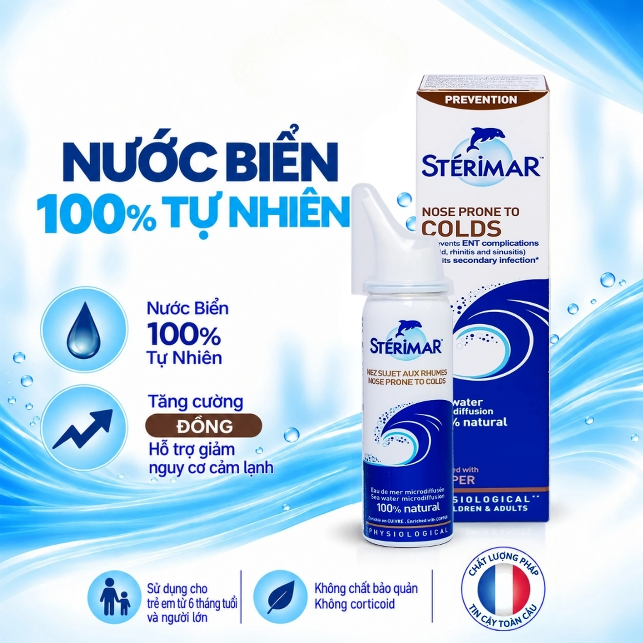 Xịt mũi Sterimar Nose Prone To Colds dùng cho người lớn và trẻ từ 6 tháng tuổi - Giảm nghẹt mũi, viêm mũi, viêm xoang 50ml 5