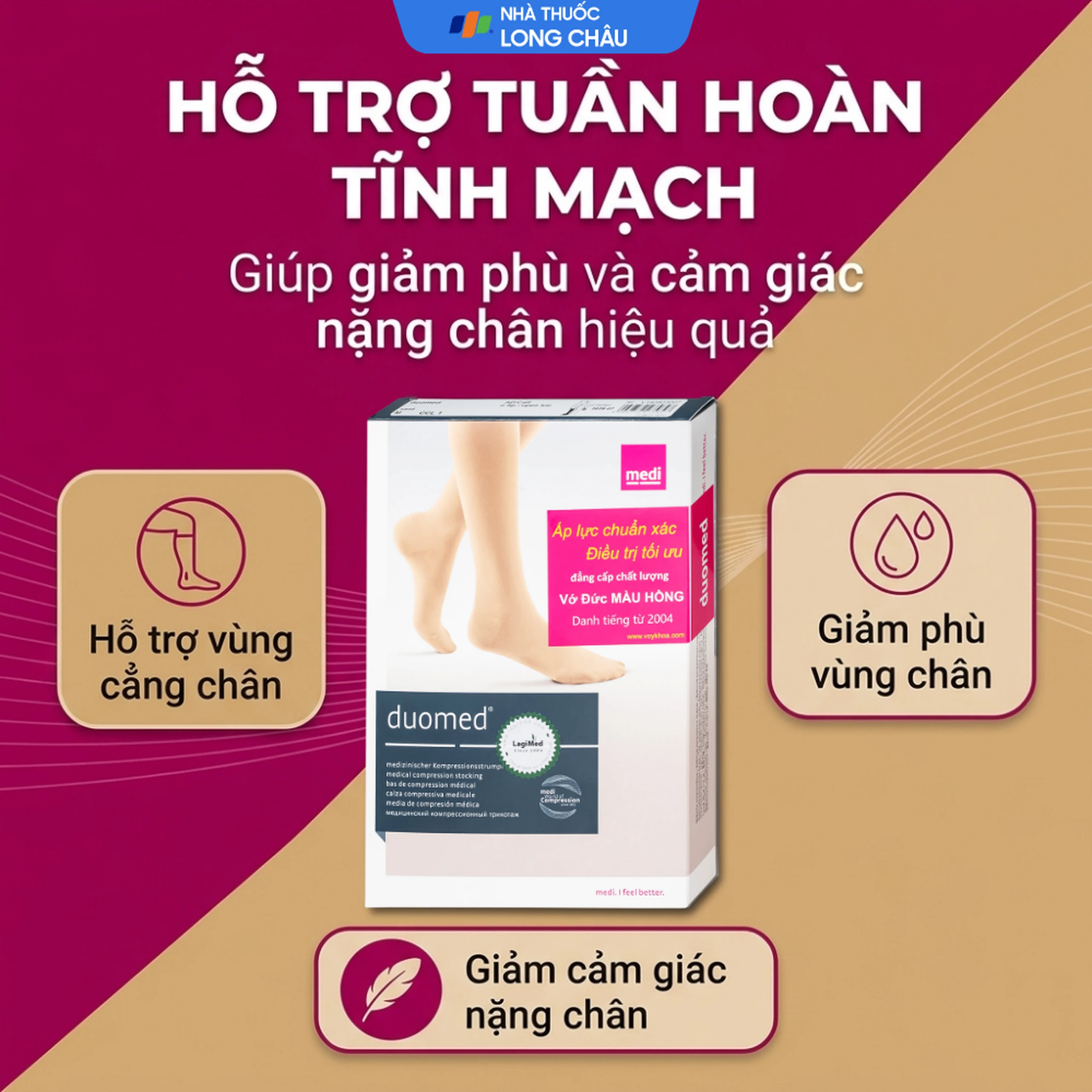 Vớ gối giãn tĩnh mạch Duomed size M 2