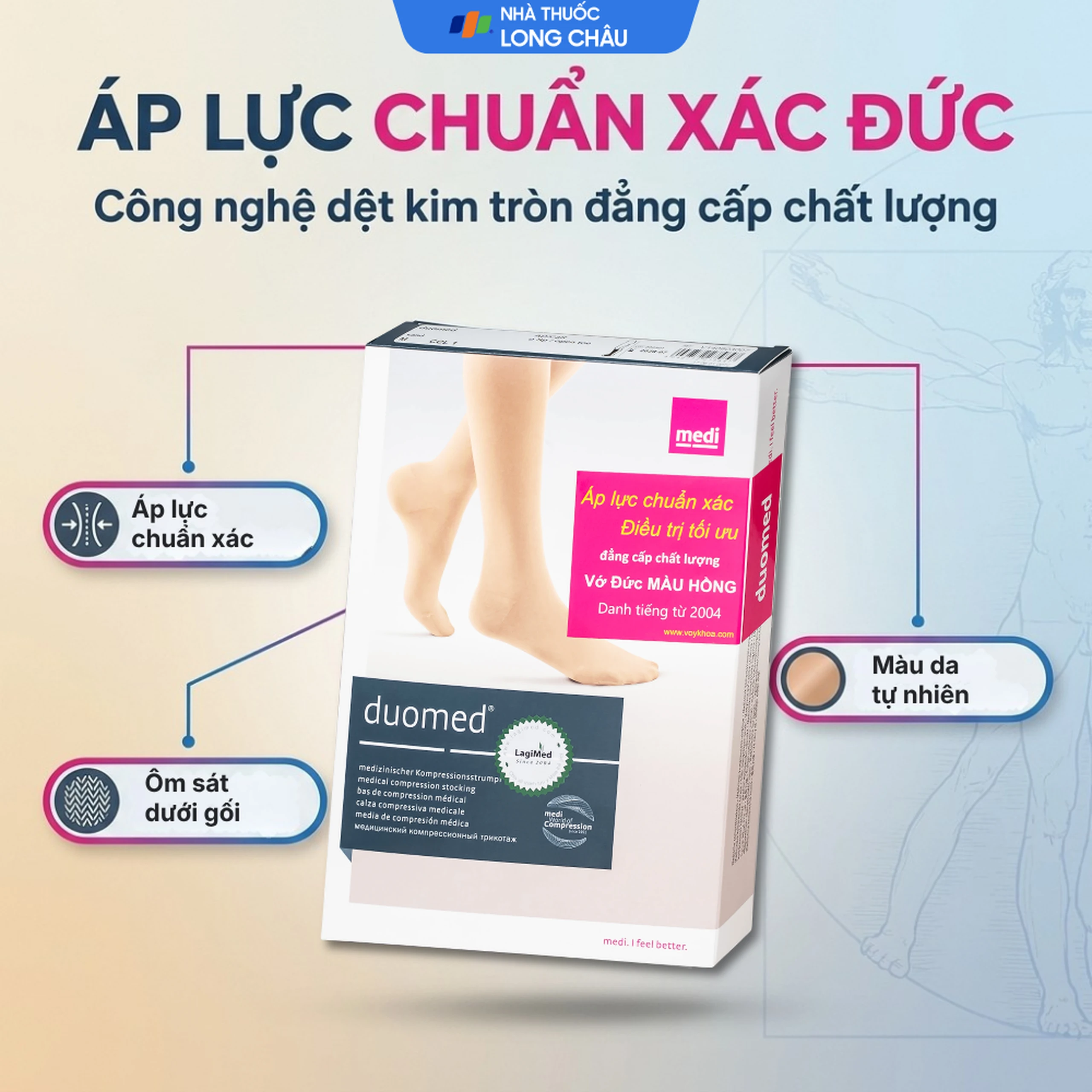 Vớ gối giãn tĩnh mạch Duomed size M 3