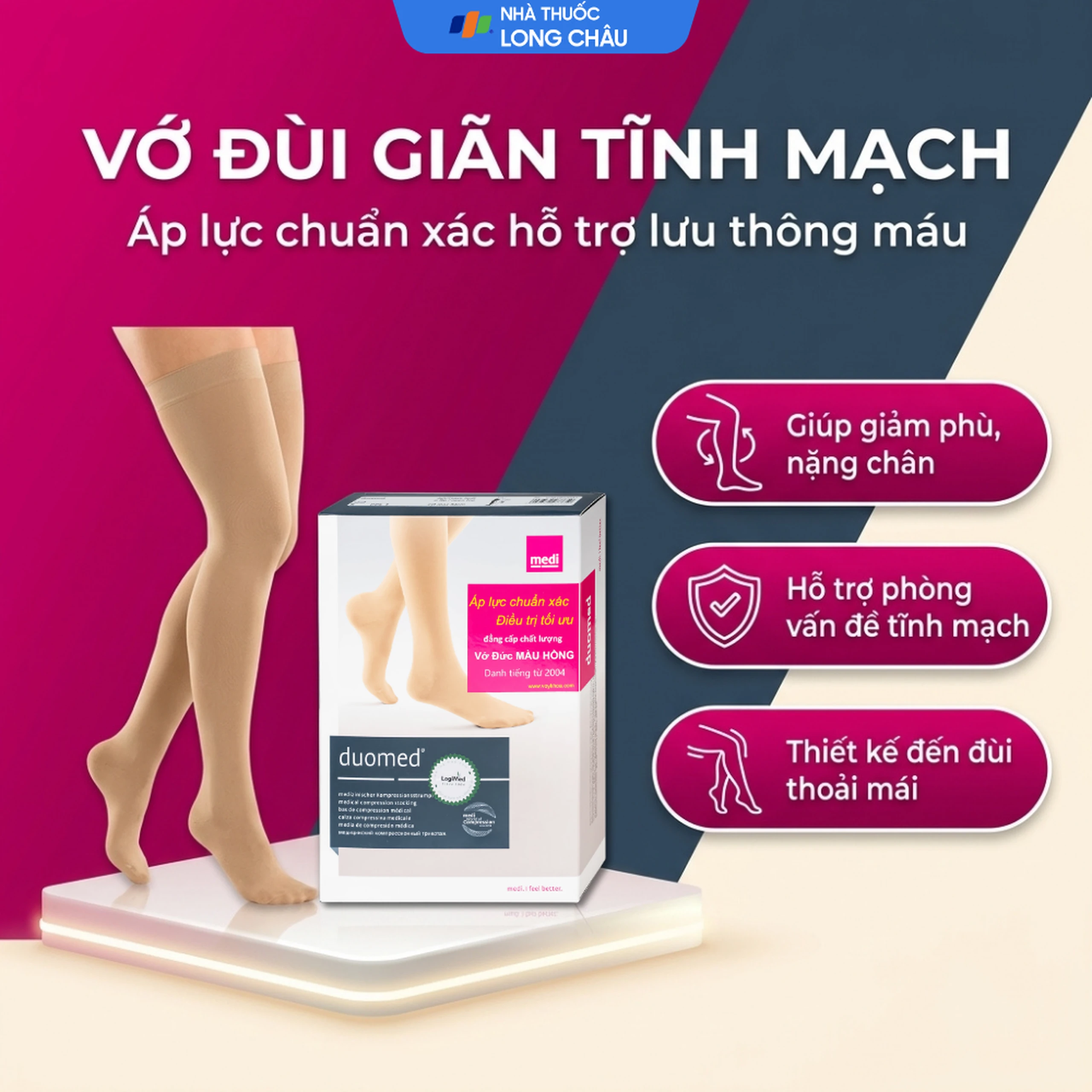 Vớ đùi giãn tĩnh mạch Duomed size S 2