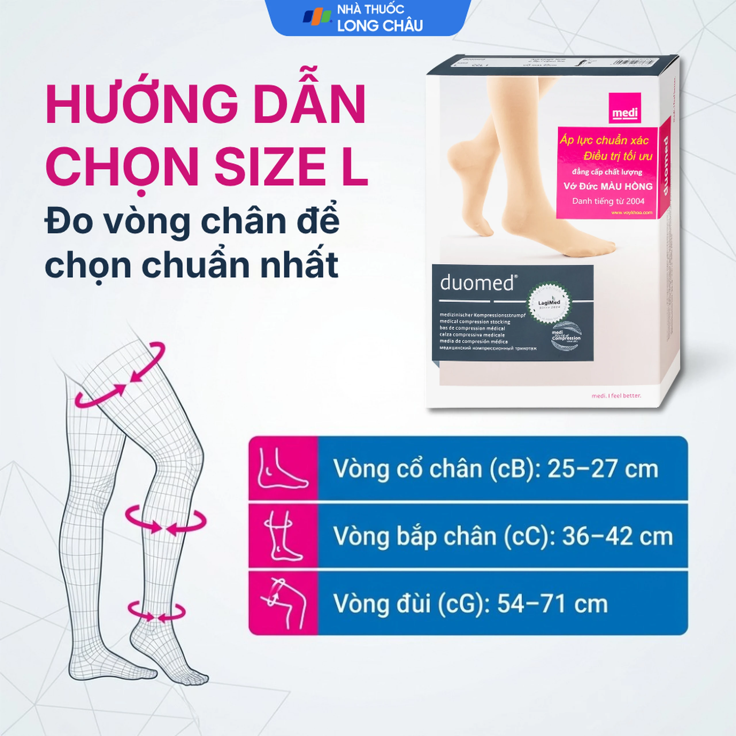 Vớ đùi giãn tĩnh mạch Duomed size L 4