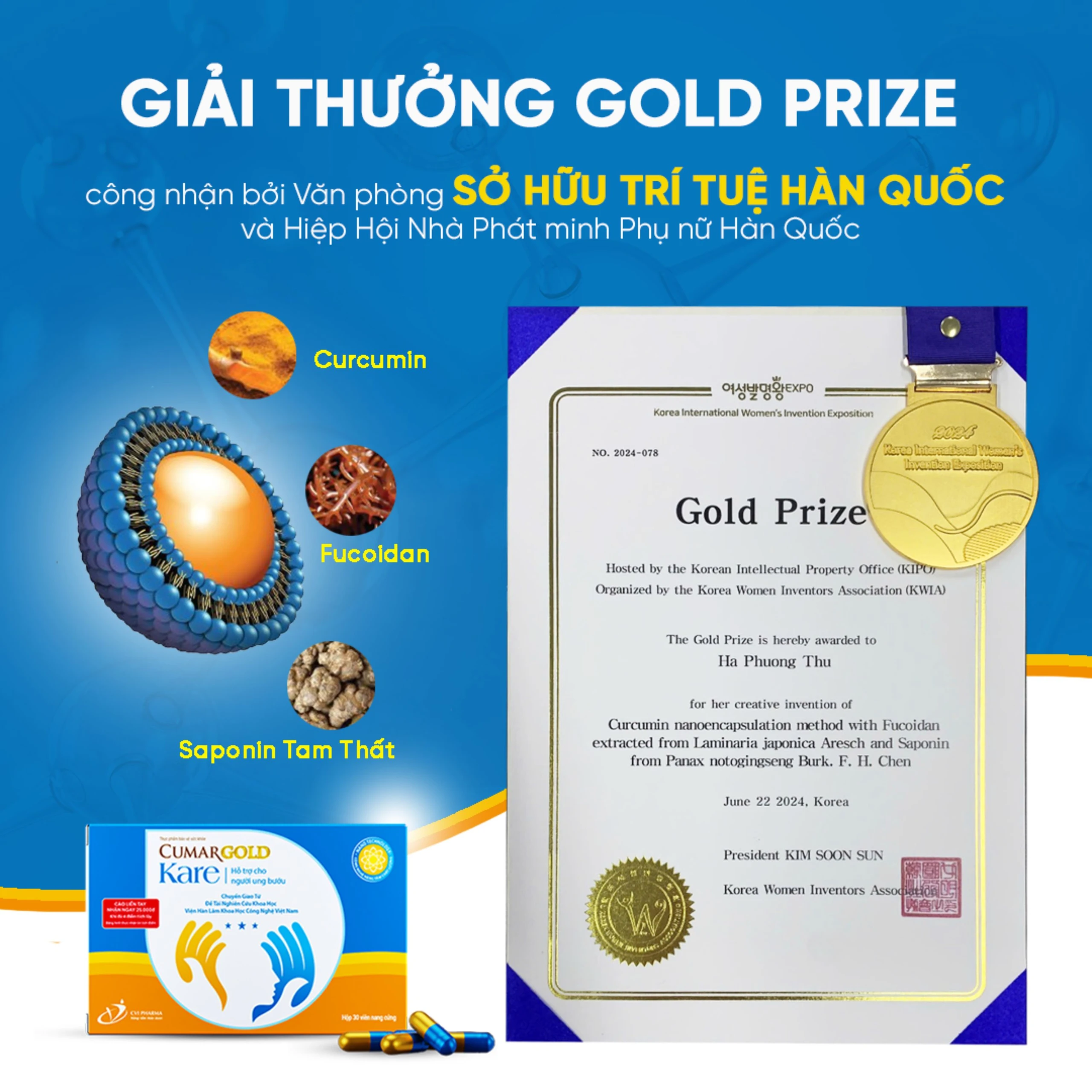 Viên hỗ trợ giảm nguy cơ mắc ung bướu CumarGold Kare CVI (3 vỉ x 10 viên) 6