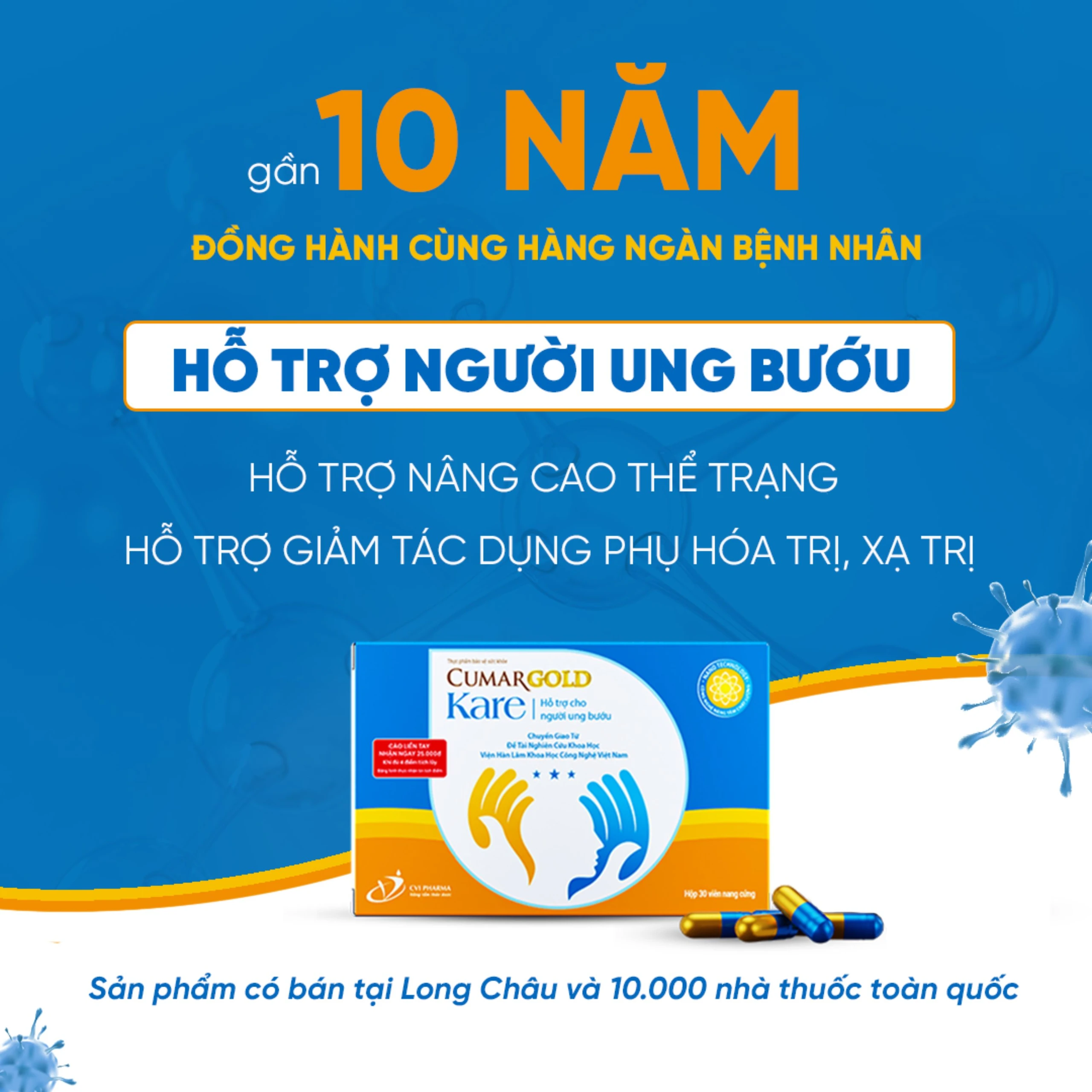 Viên hỗ trợ giảm nguy cơ mắc ung bướu CumarGold Kare CVI (3 vỉ x 10 viên) 2